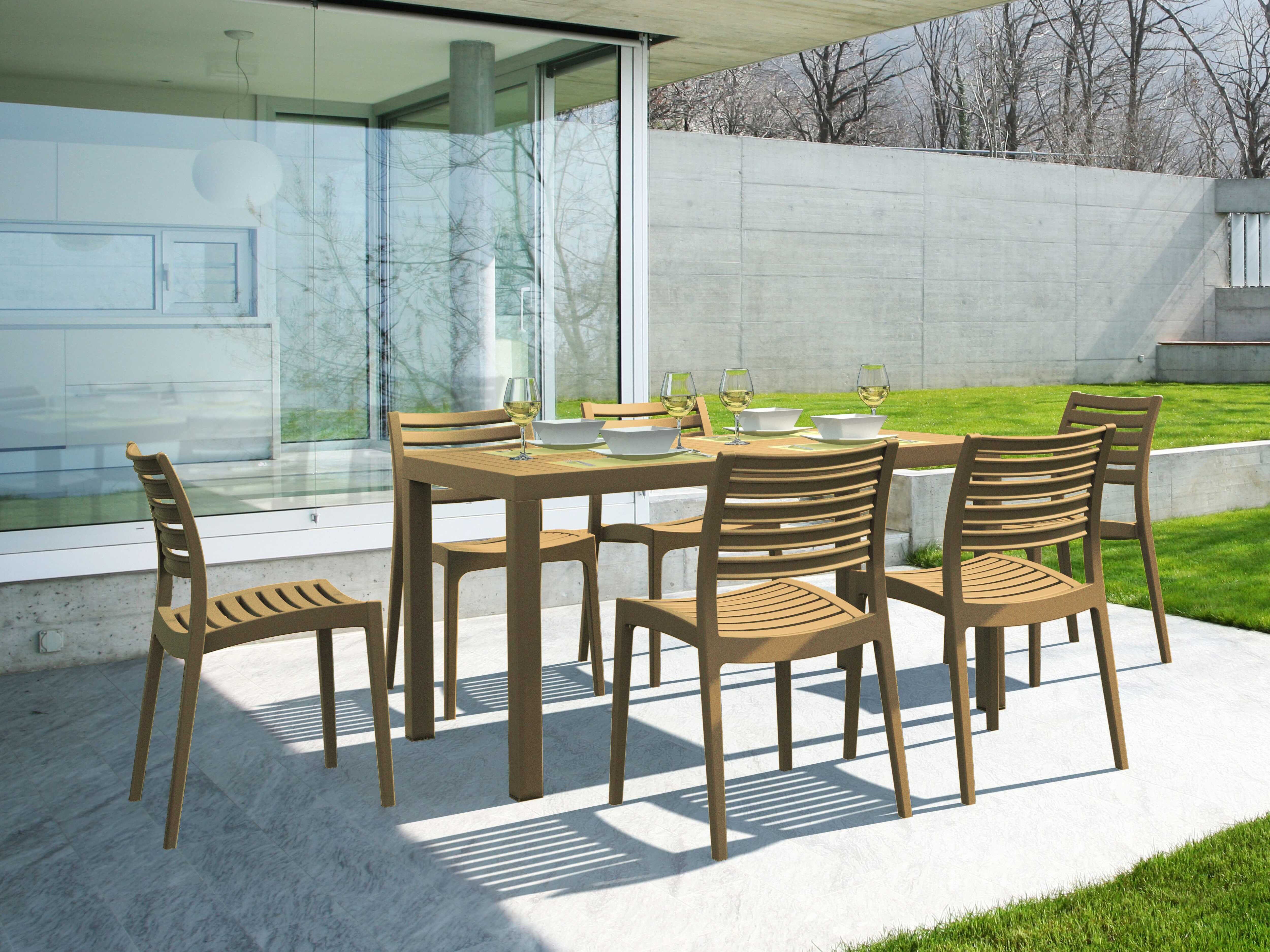 Compamia Ares Teak Brown Polypropylene Dining Set