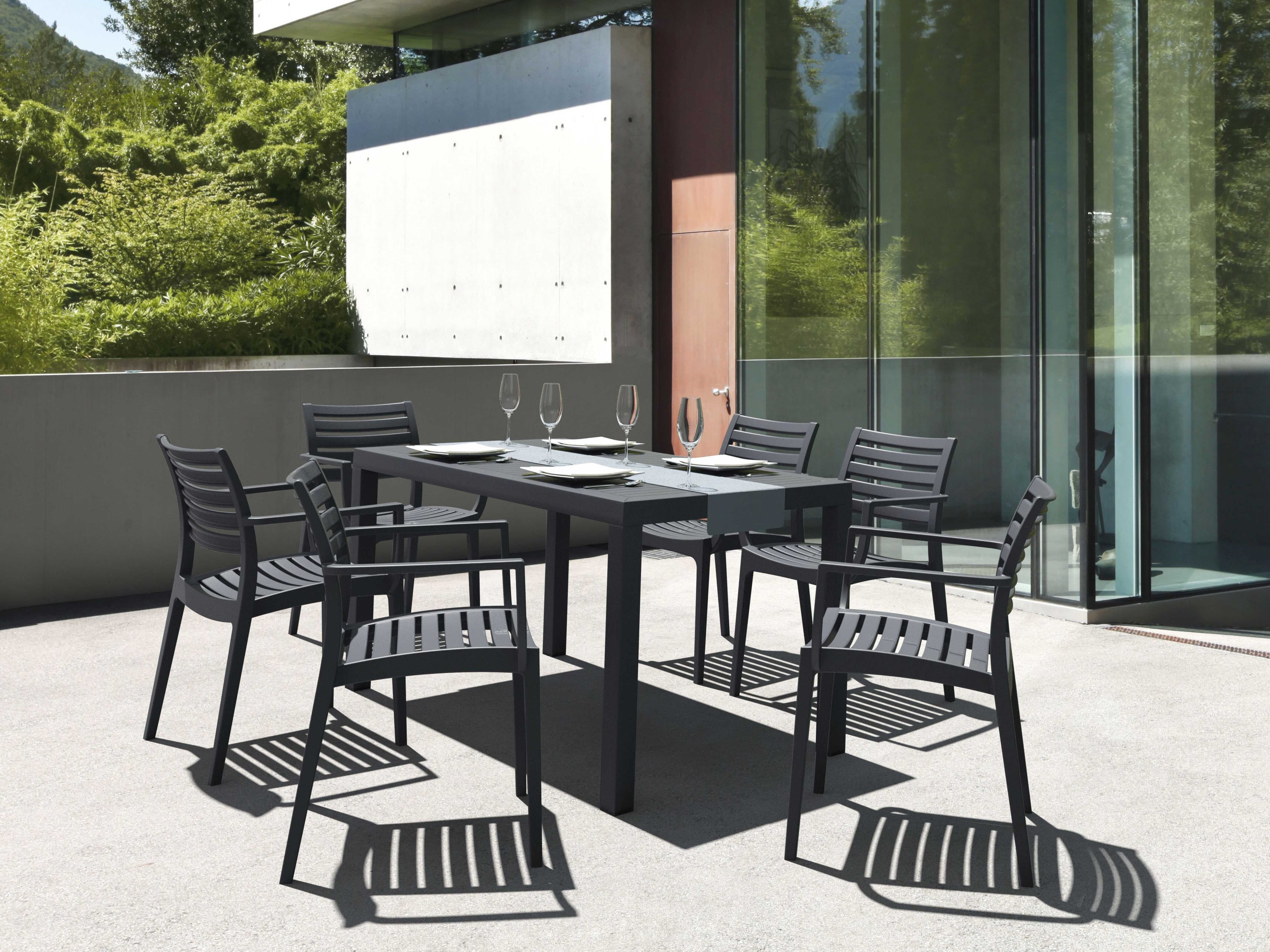 Compamia Artemis Dark Gray Polypropylene Dining Set