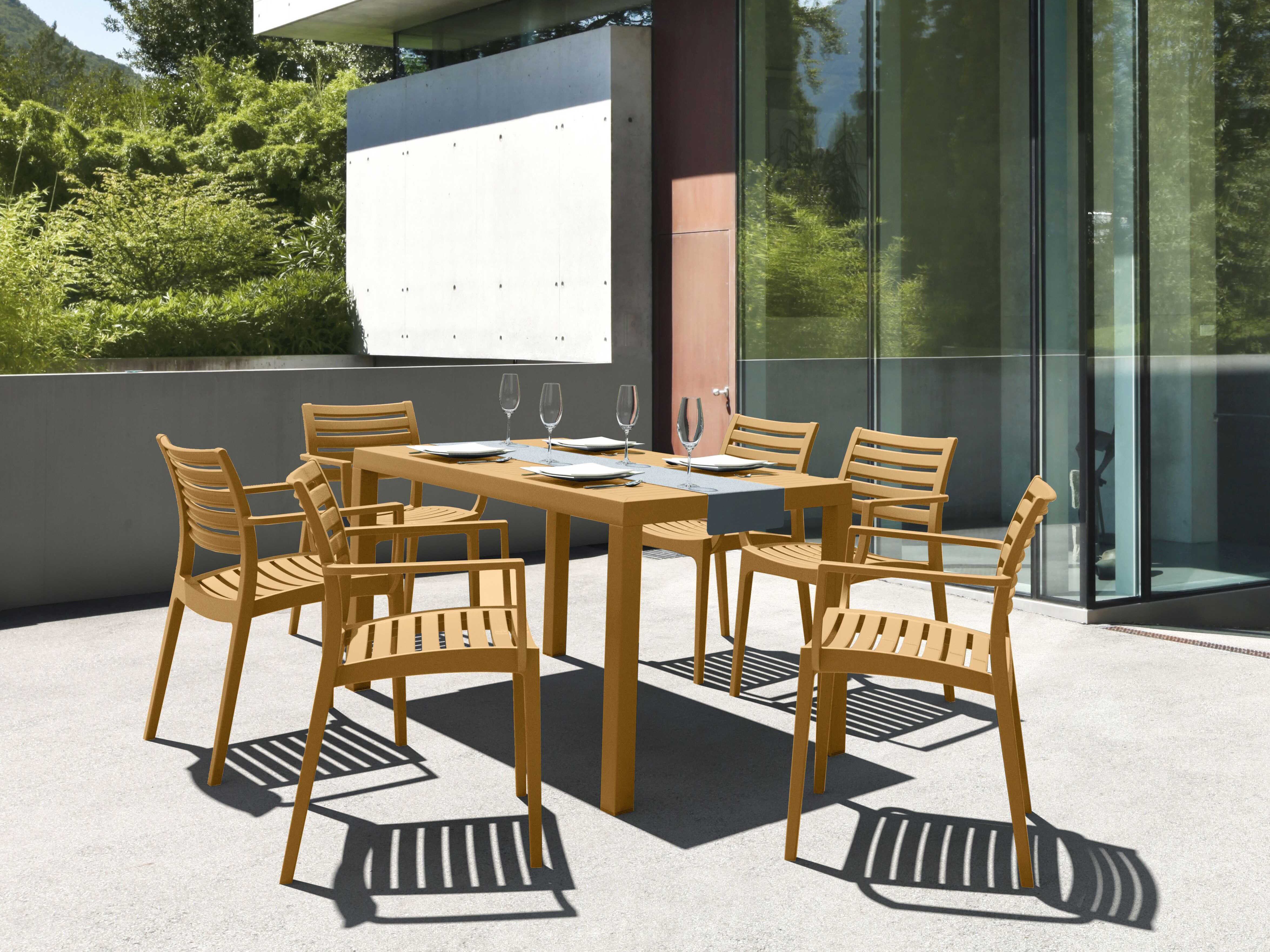 Compamia Artemis Teak Brown Polypropylene Dining Set