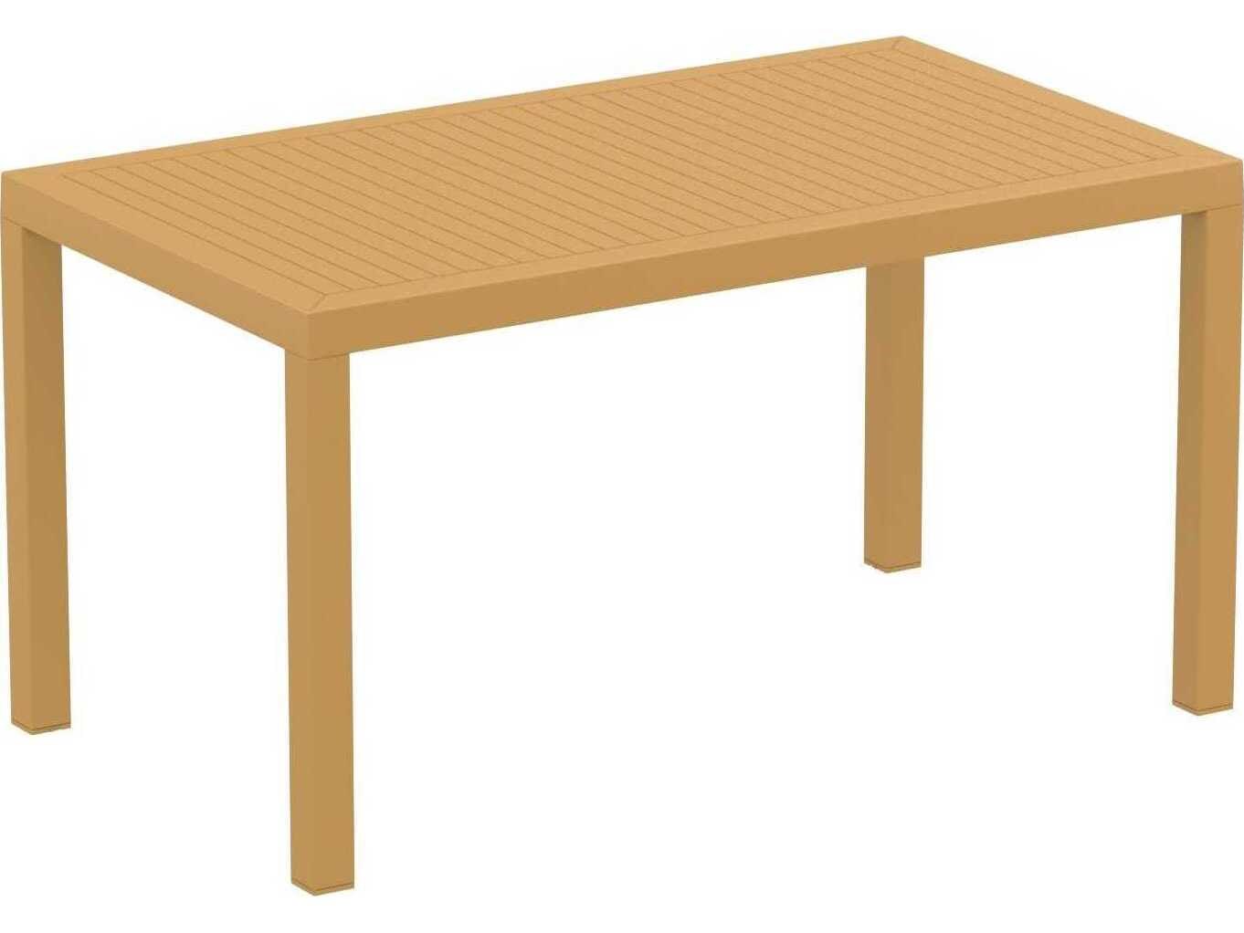 Compamia Ares Teak Brown Polypropylene Rectangular Dining Table