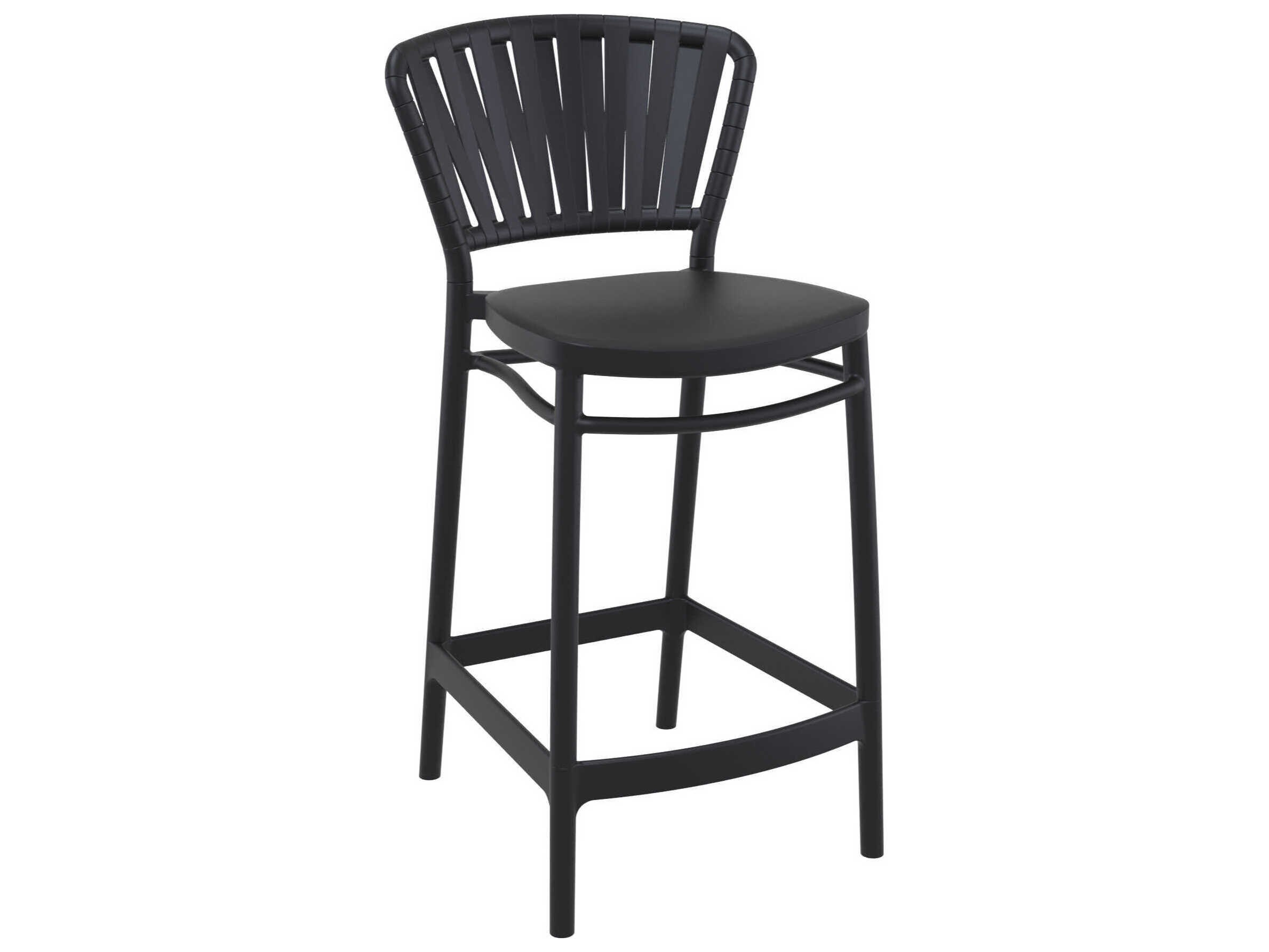 Compamia Portofino Black Polypropylene Counter Stool (Set of 2)