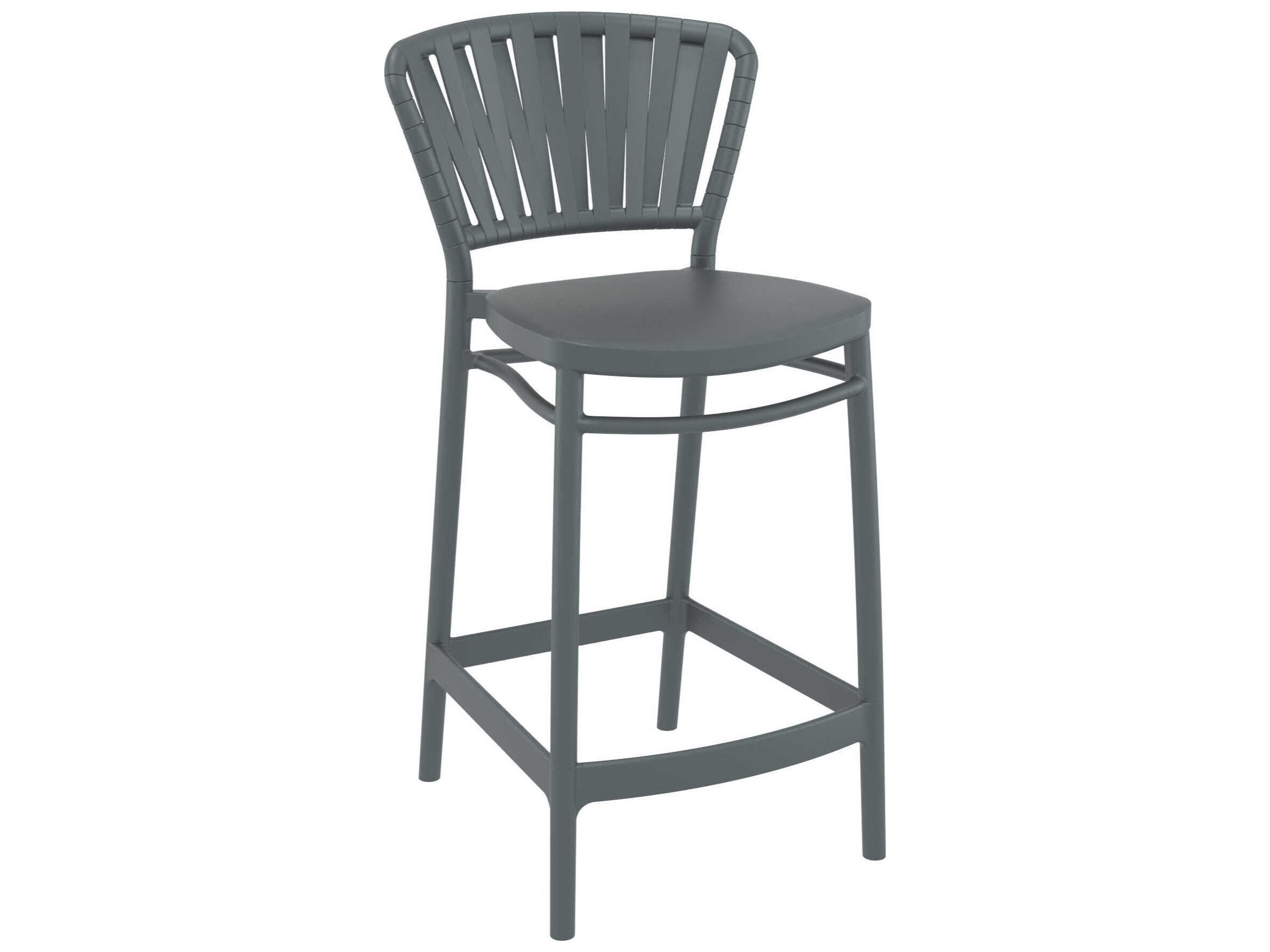 Compamia Portofino Dark Gray Polypropylene Counter Stool (Set of 2)