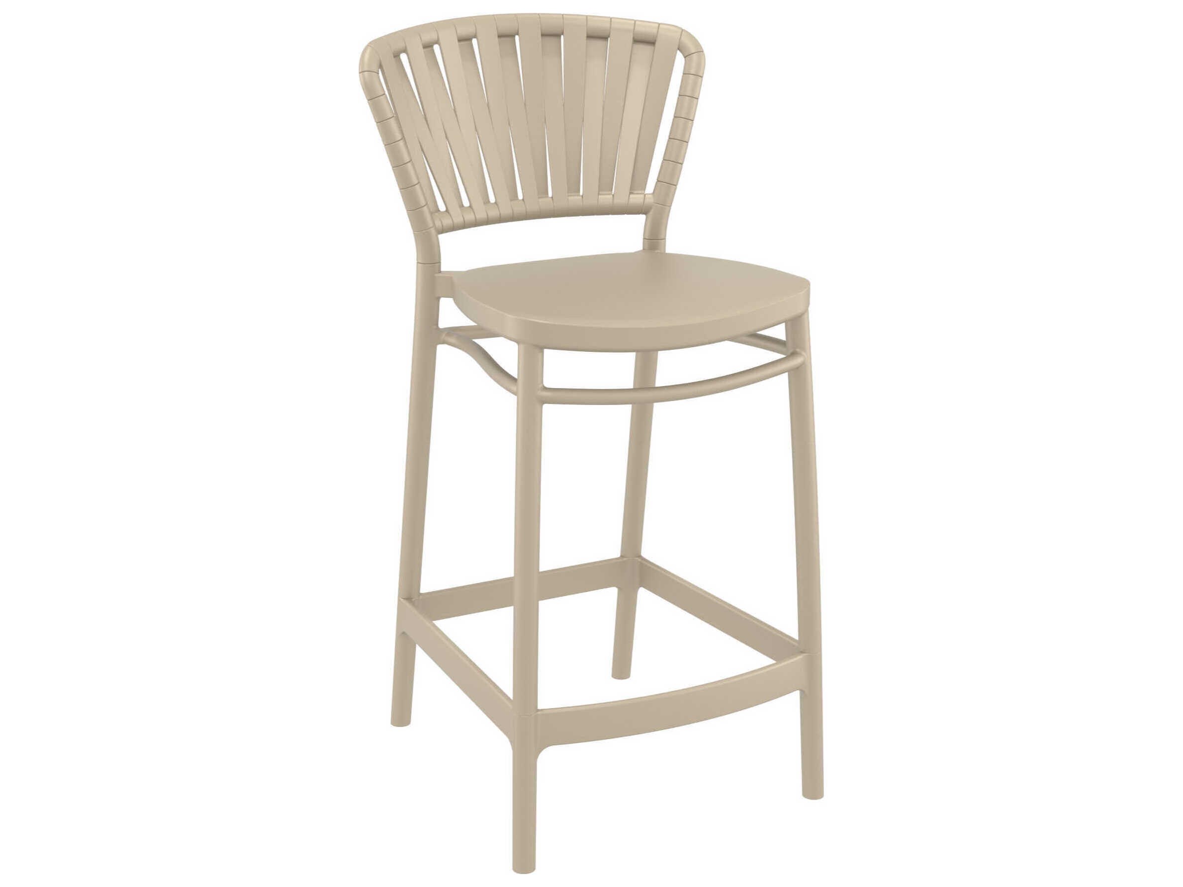 Compamia Portofino Taupe Polypropylene Counter Stool (Set of 2)