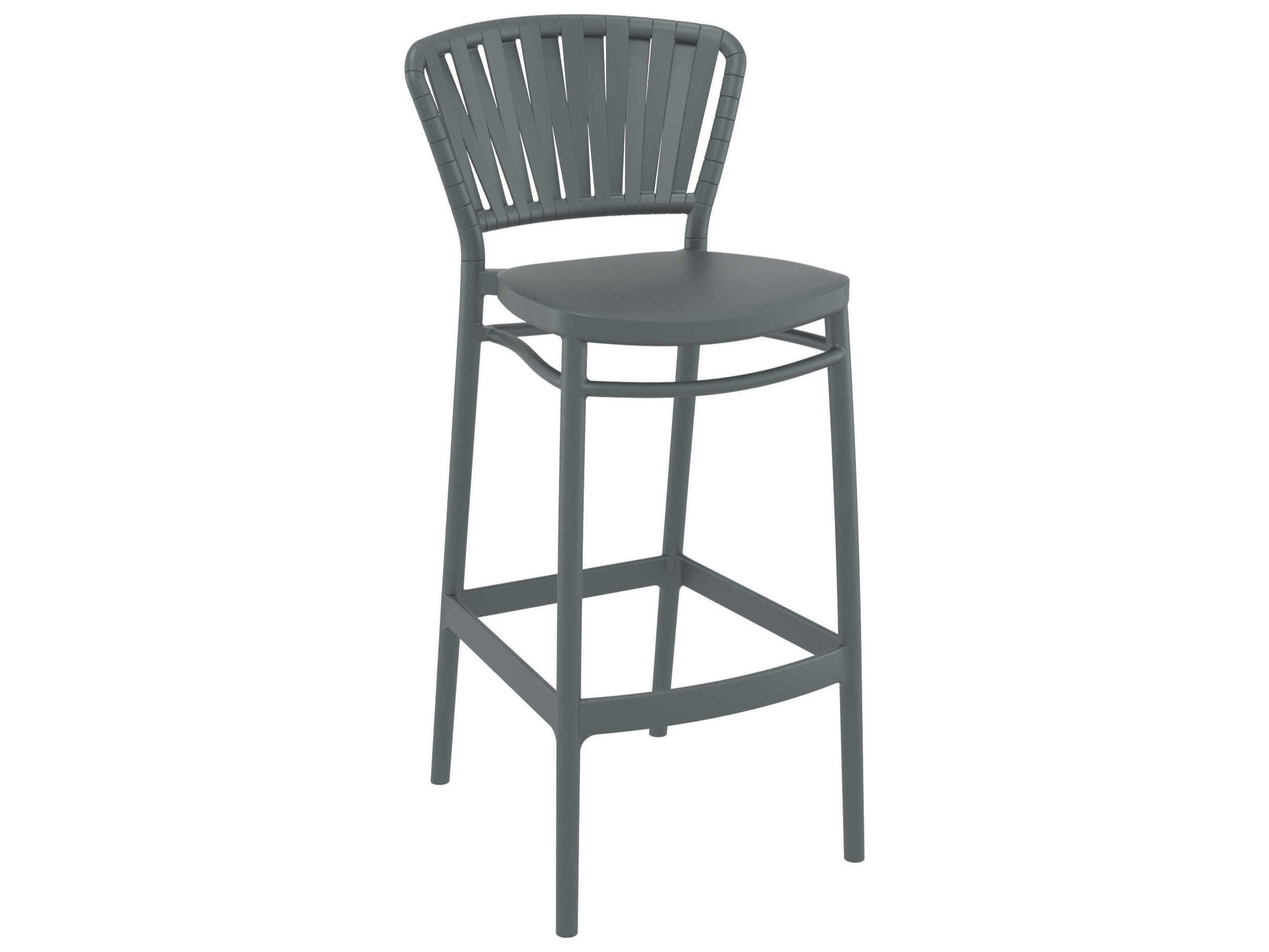 Compamia Portofino Dark Gray Polypropylene Bar Stool (Set of 2)