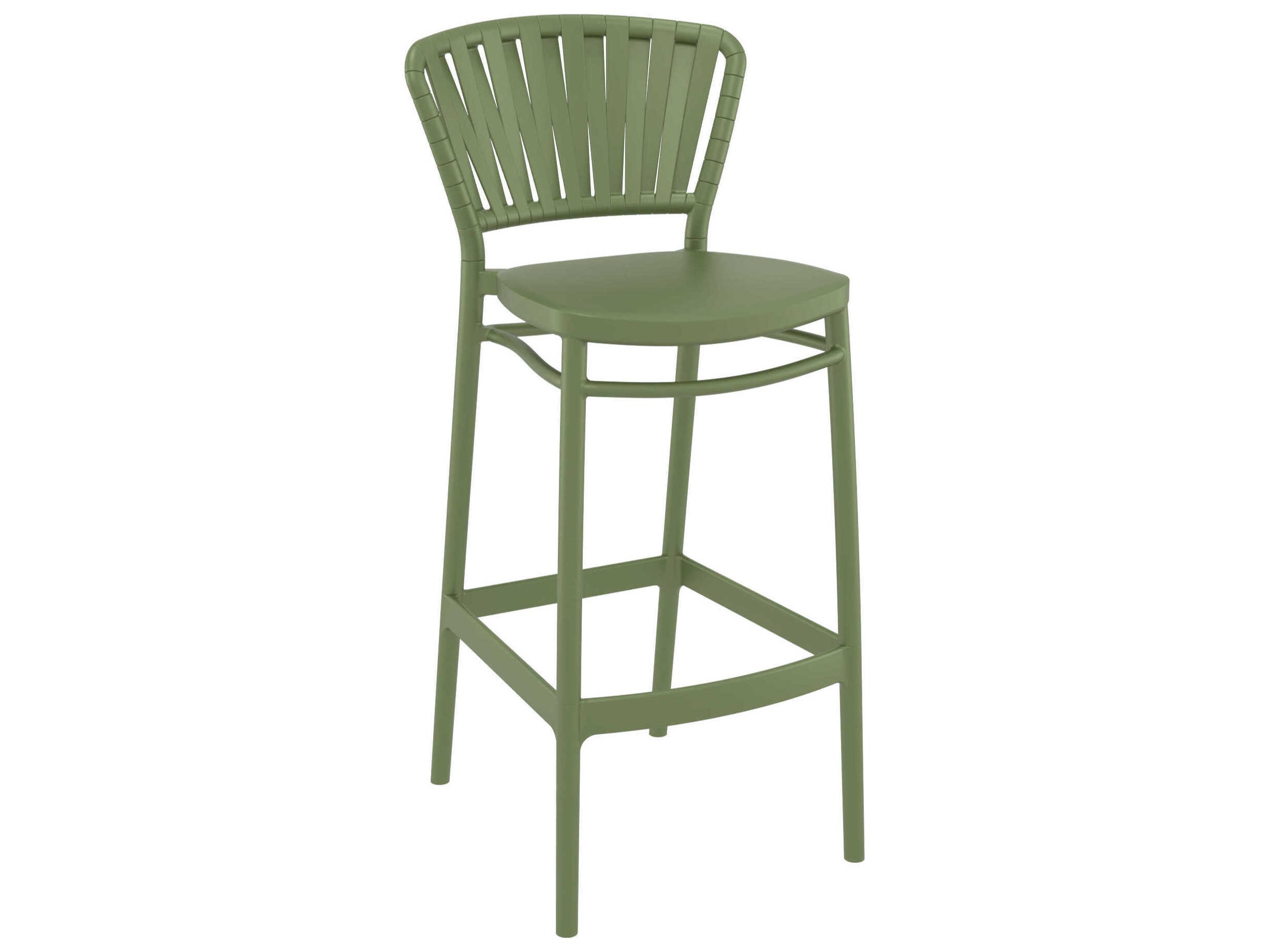 Compamia Portofino Olive Green Polypropylene Bar Stool (Set of 2)