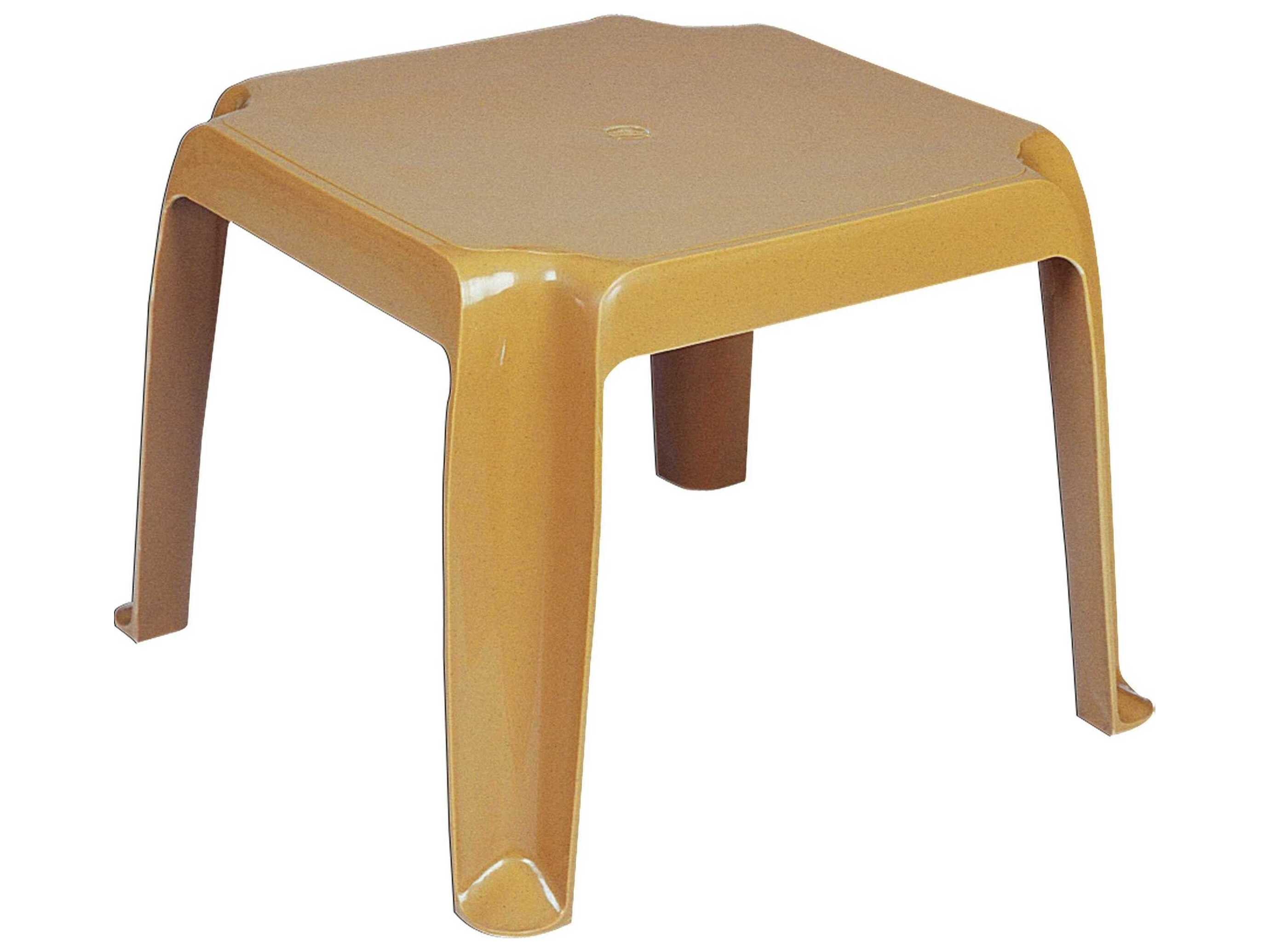 Compamia Sunray Teak Brown Resin Square End Table (Set of 2)