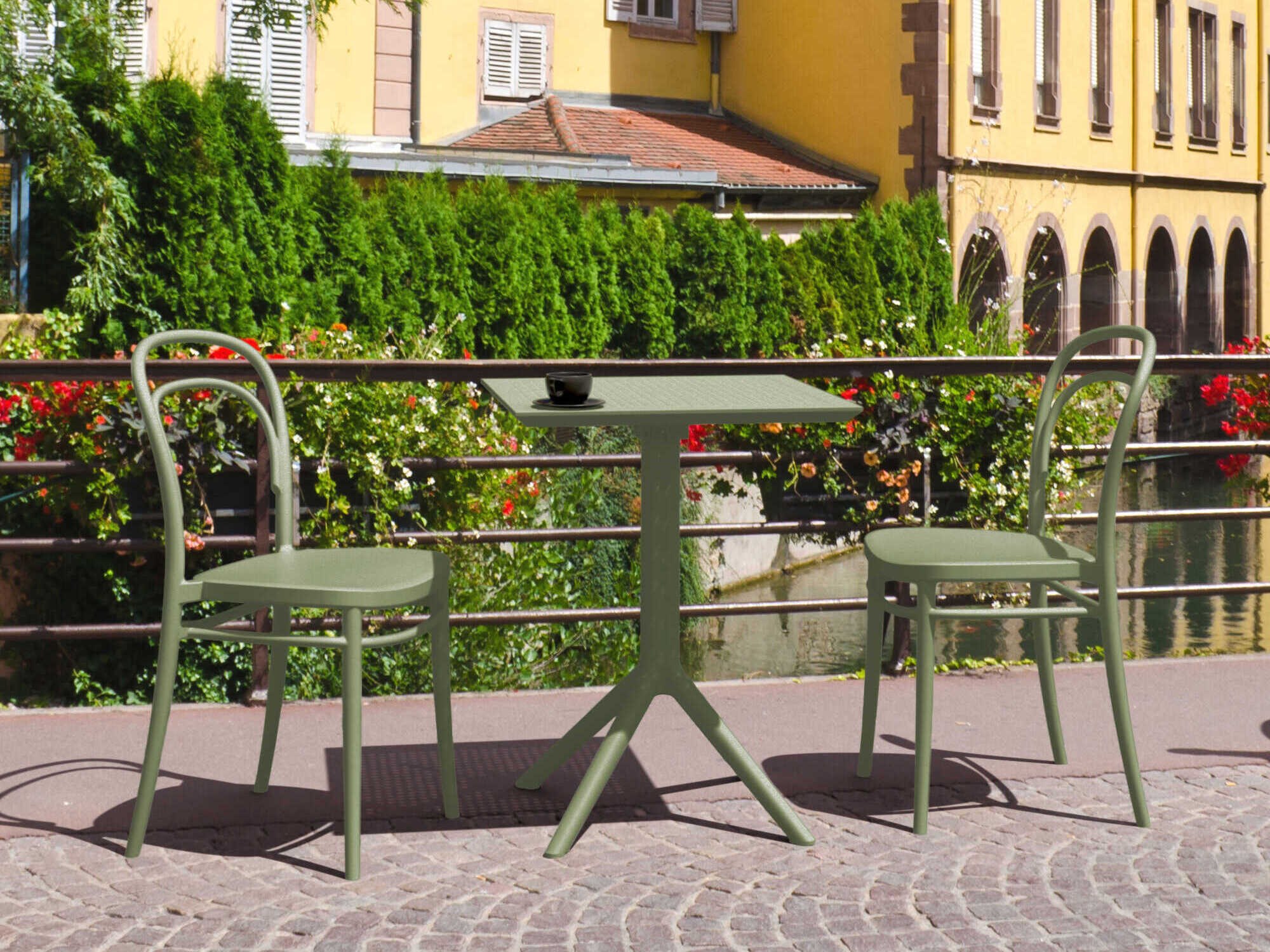 Compamia Marie Olive Green Resin Dining Set