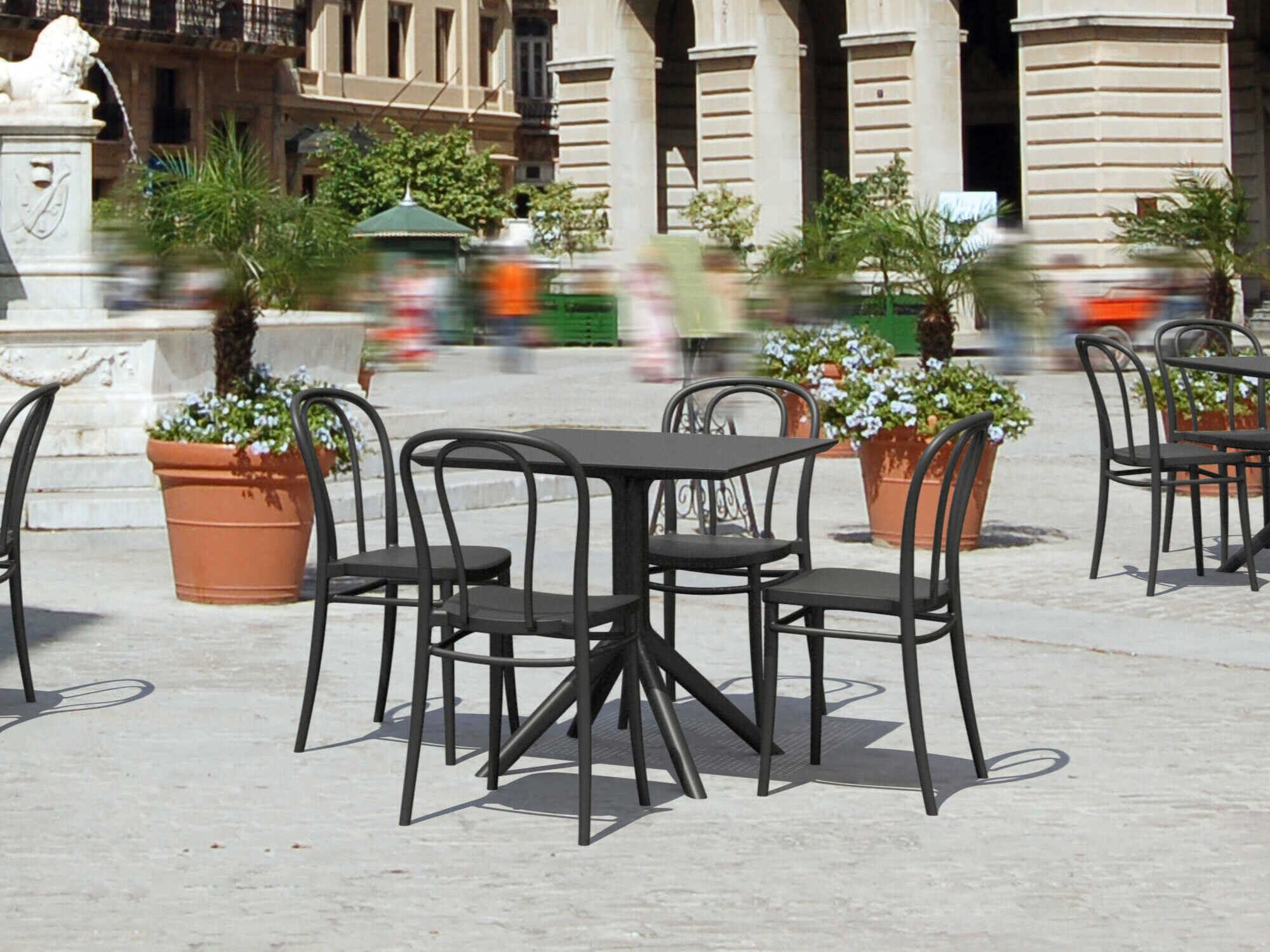 Compamia Victor Black Resin Dining Set