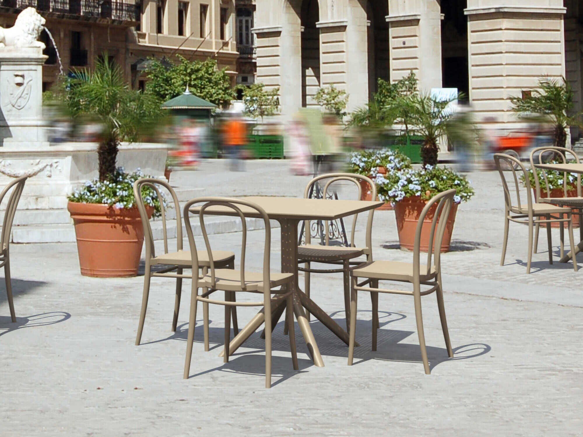 Compamia Victor Taupe Resin Dining Set