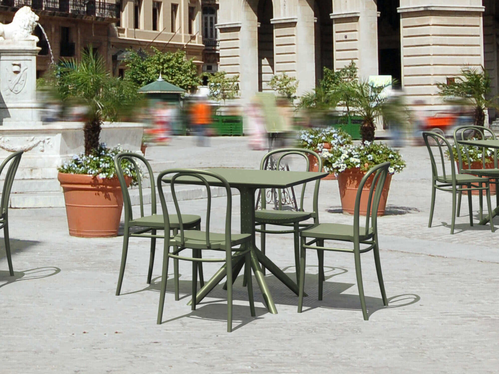 Compamia Victor Olive Green Resin Dining Set
