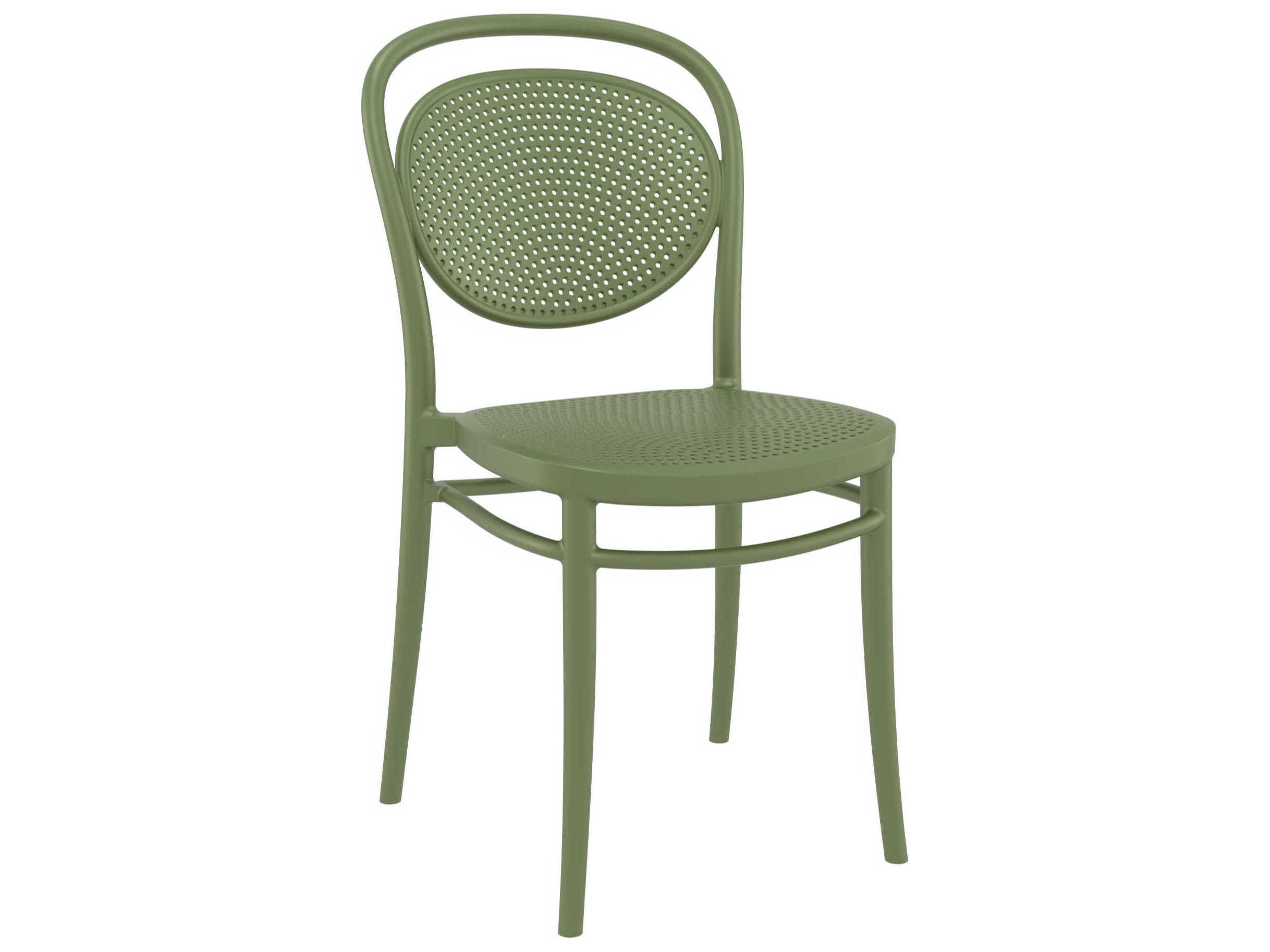 Compamia Marcel Olive Green Polypropylene Dining Chair (Set of 2)