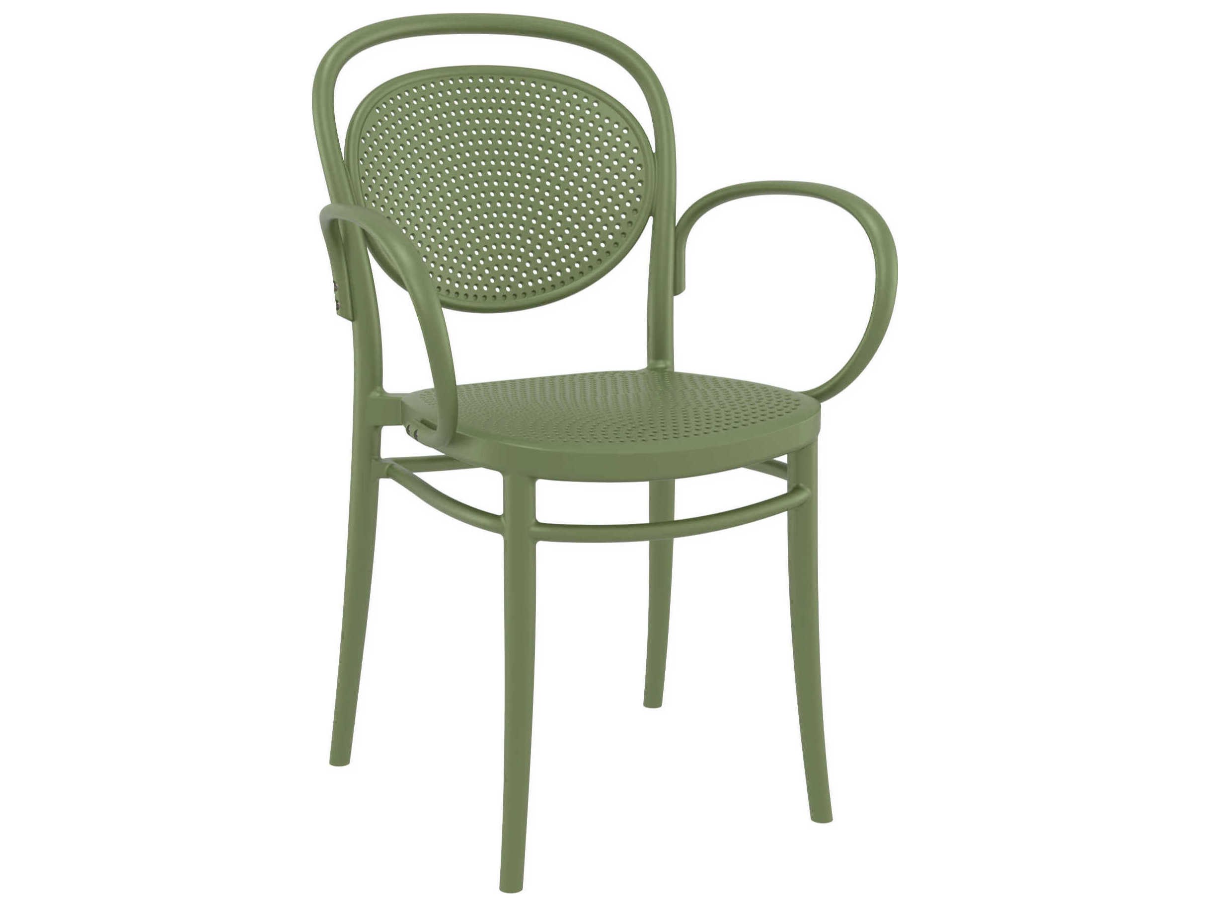 Compamia Marcel Olive Green Polypropylene Dining Chair (Set of 2)