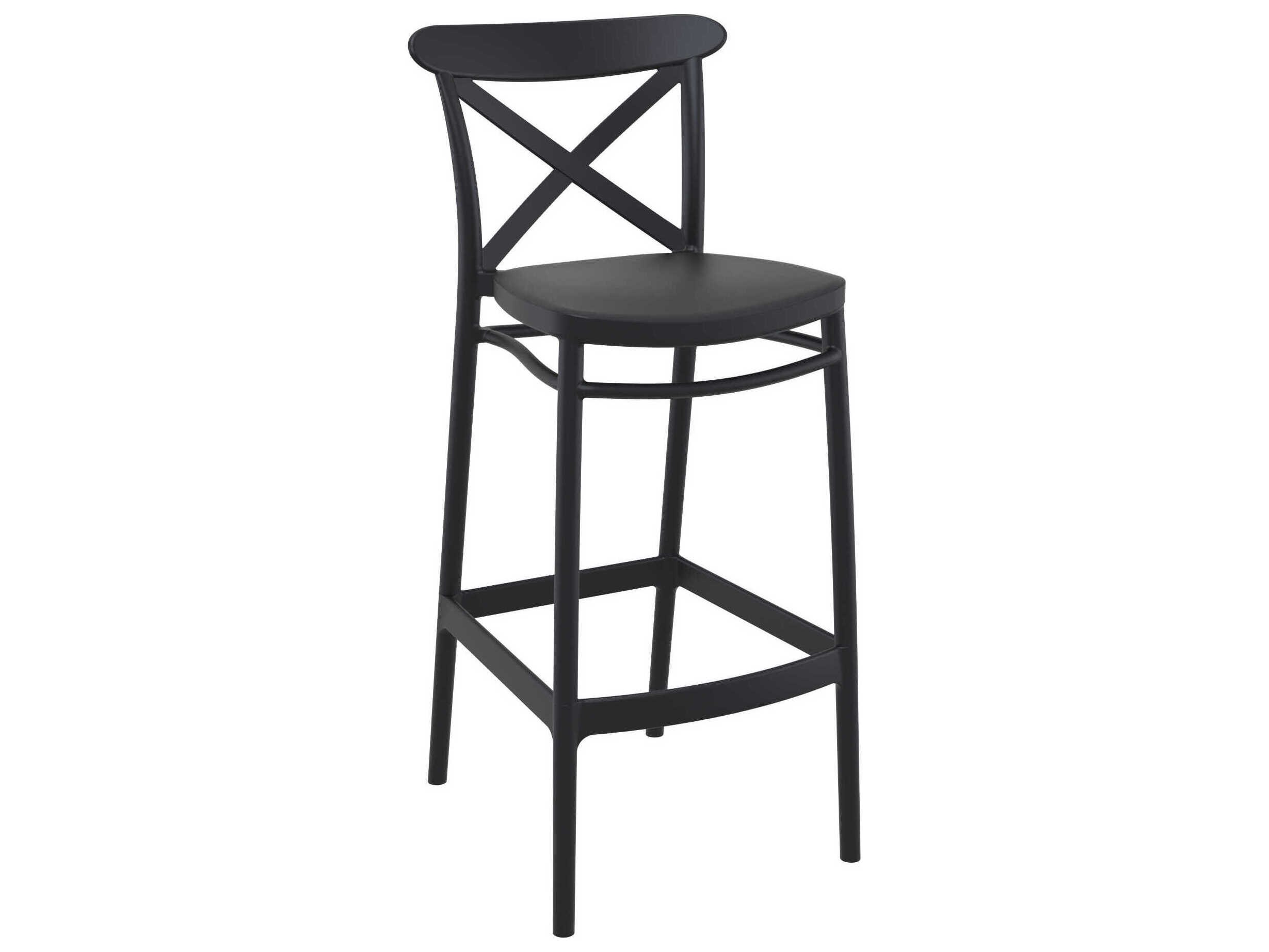 Compamia Cross Black Polypropylene Bar Stool (Set of 2)