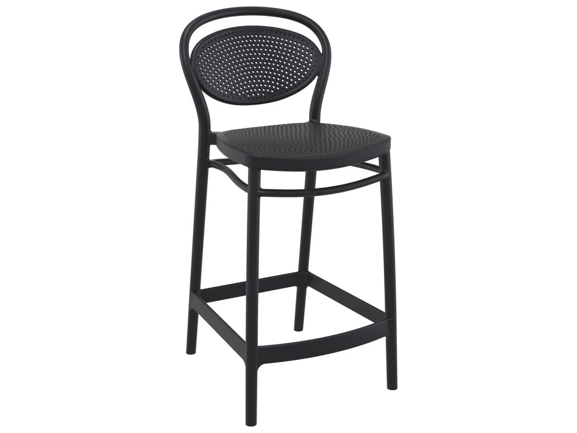 Compamia Marcel Black Polypropylene Resin Counter Stool (Set of 2)