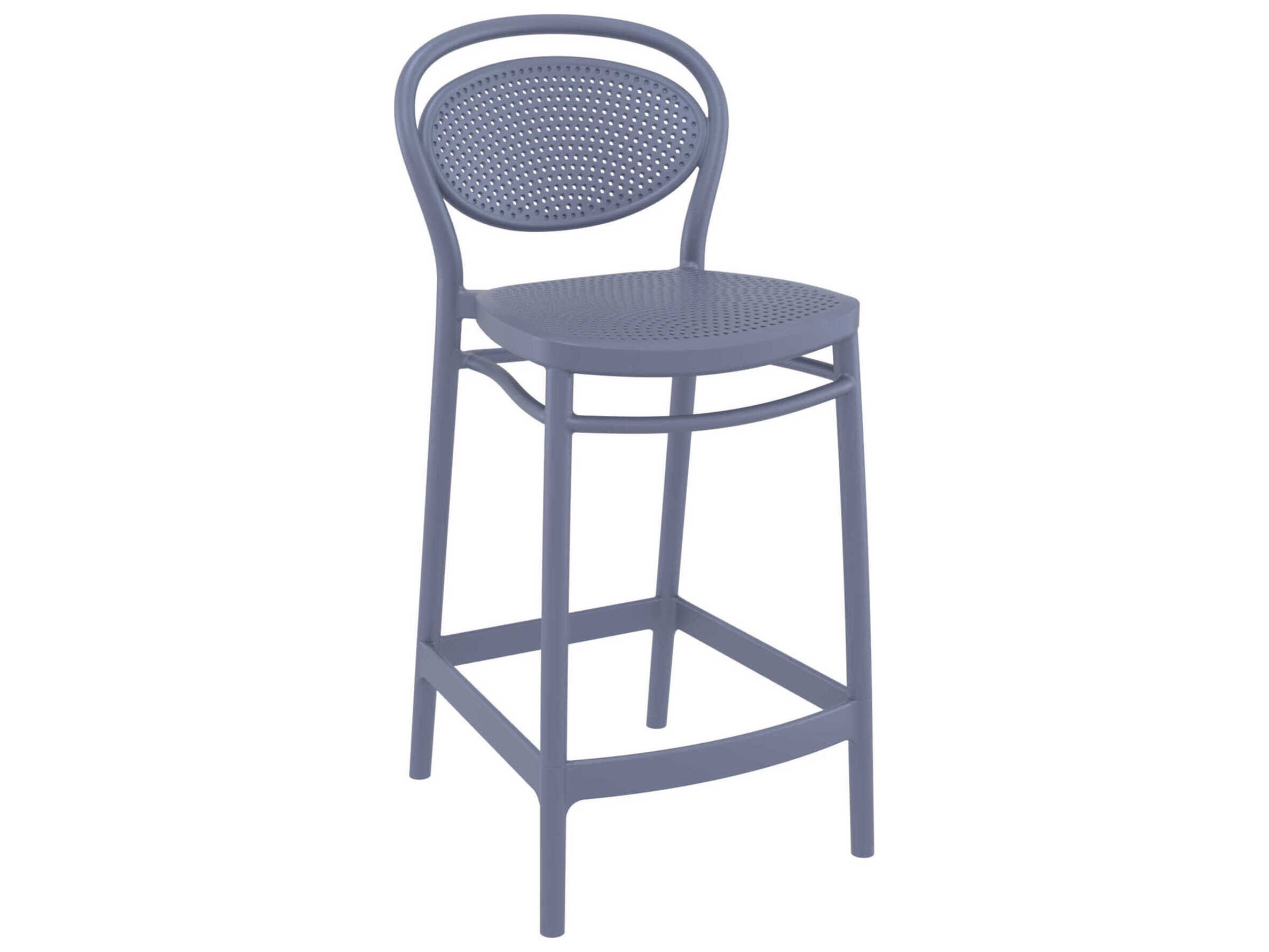 Compamia Marcel Dark Gray Polypropylene Resin Counter Stool (Set of 2)