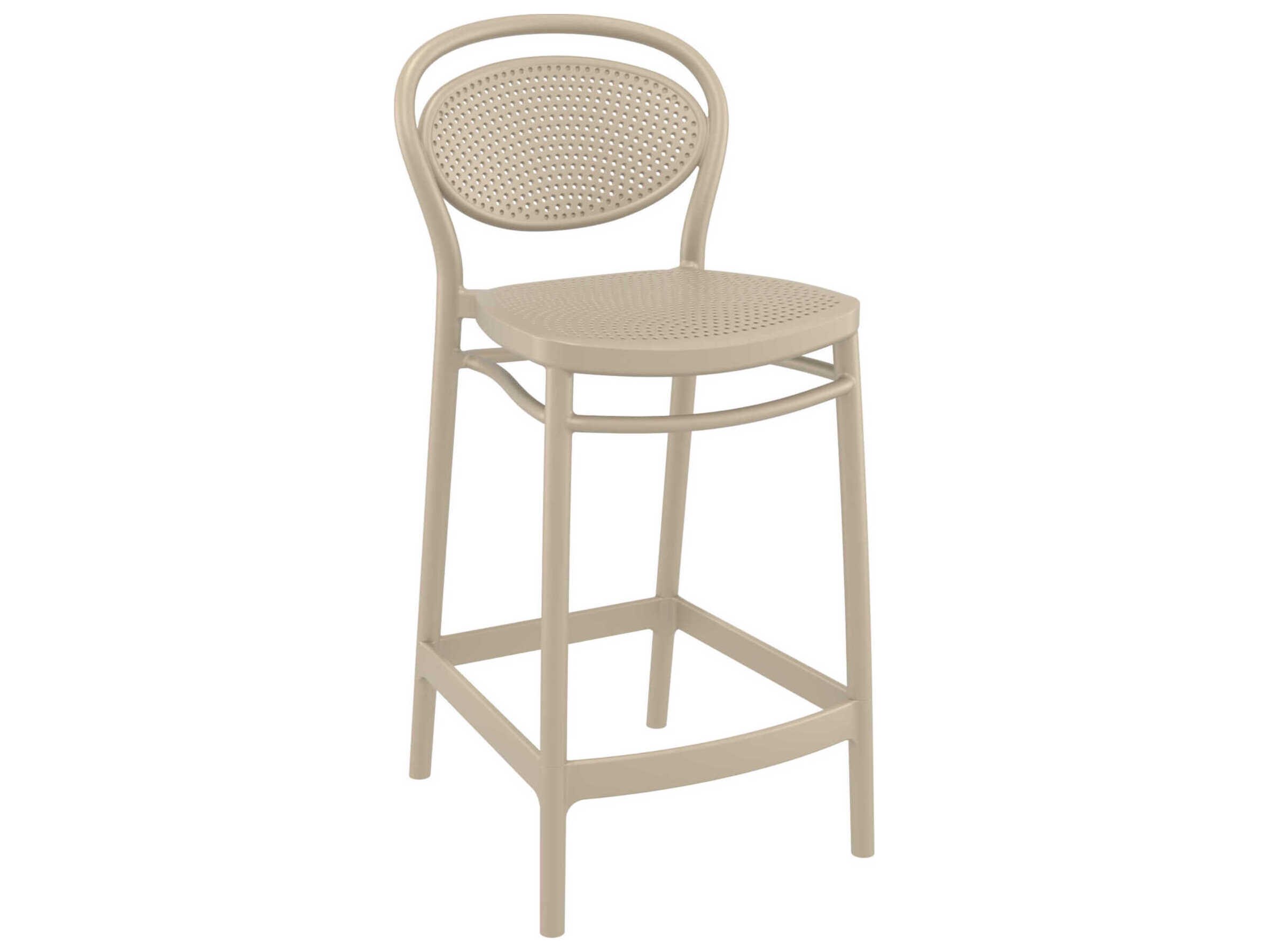 Compamia Marcel Taupe Polypropylene Resin Counter Stool (Set of 2)