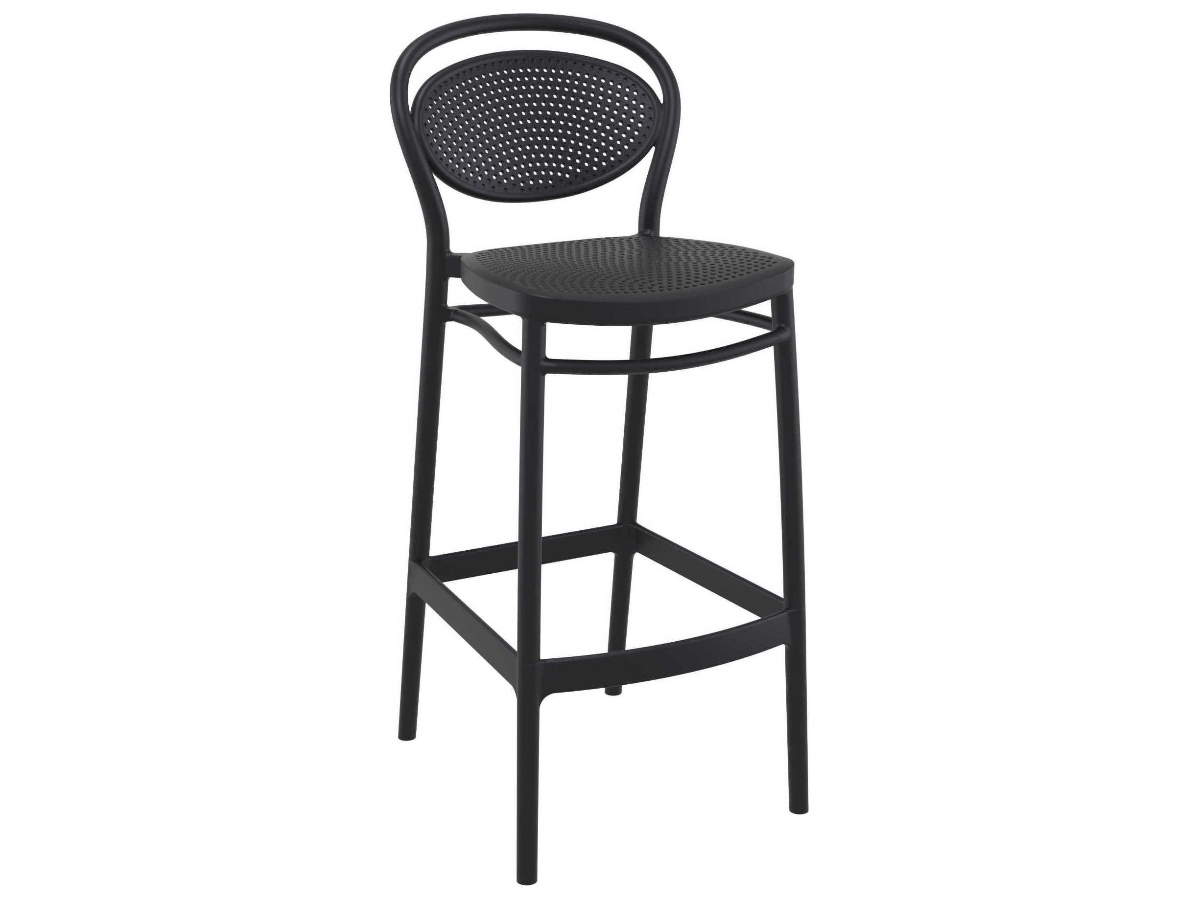 Compamia Marcel Black Polypropylene Resin Bar Stool (Set of 2)