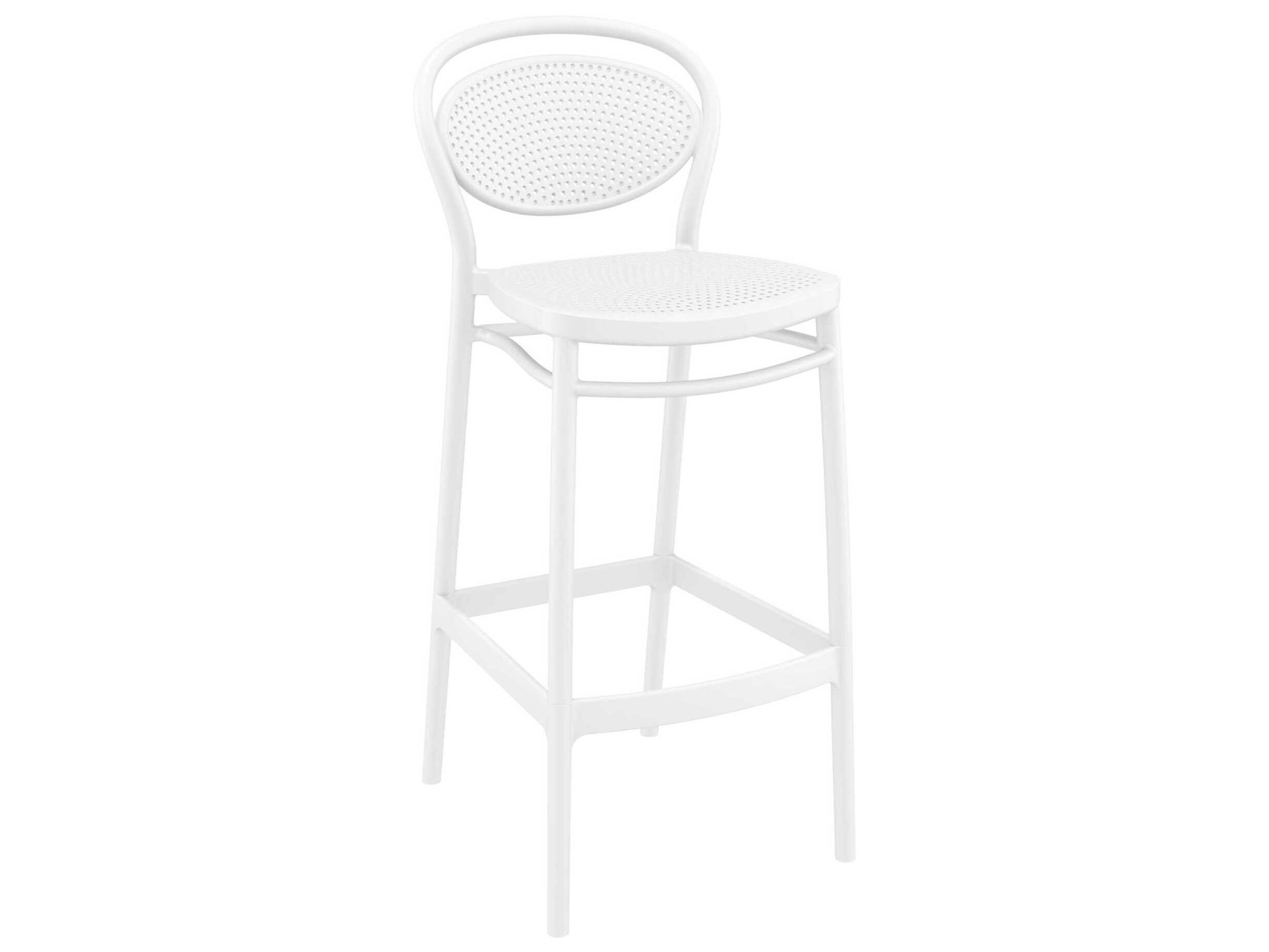 Compamia Marcel White Polypropylene Resin Bar Stool (Set of 2)