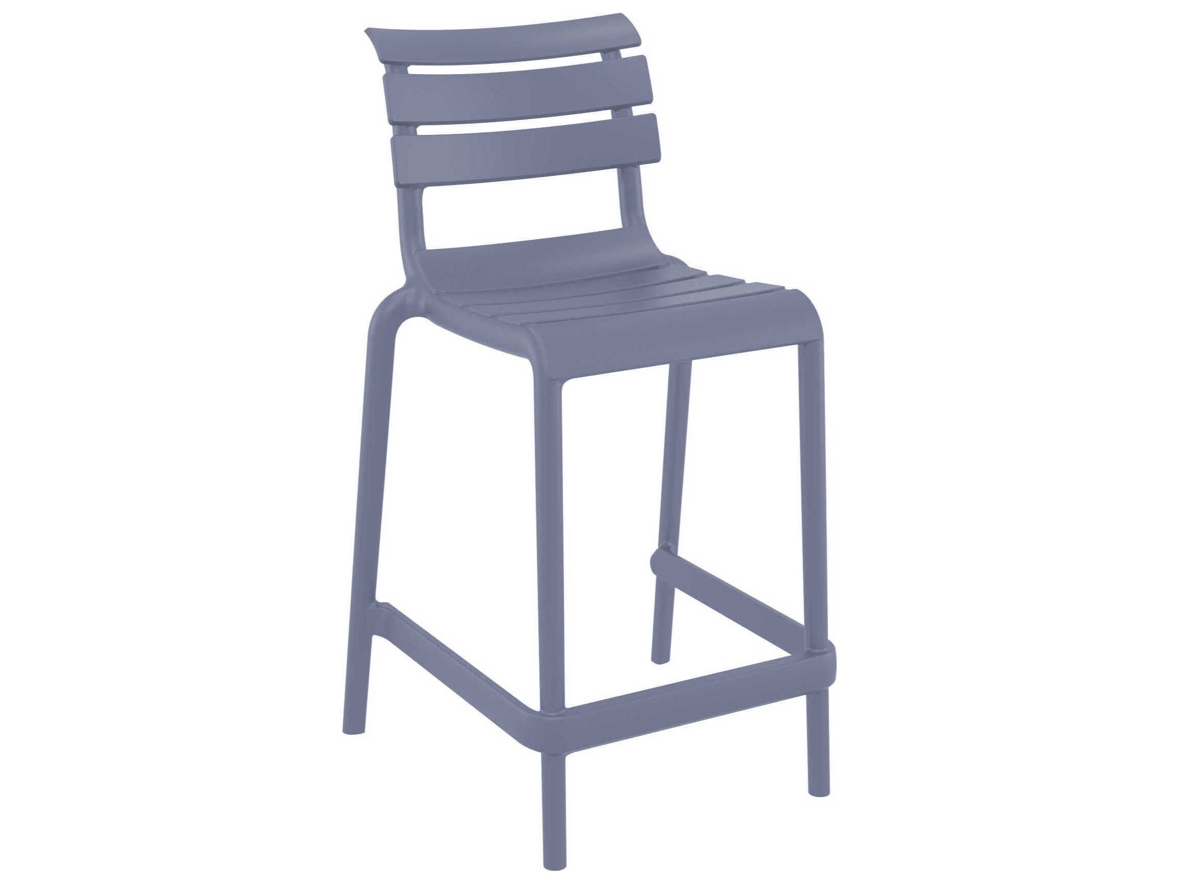 Compamia Helen Dark Gray Polypropylene Counter Stool (Set of 2)