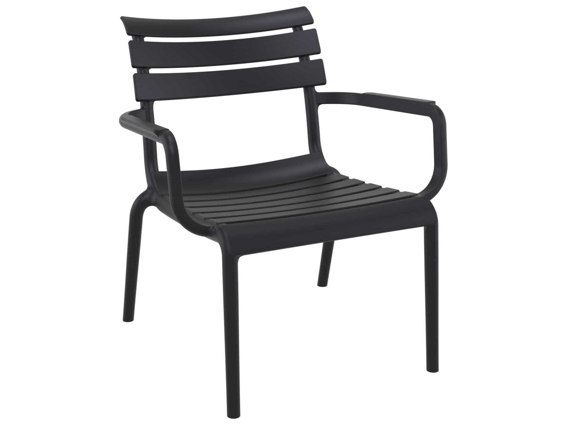 Compamia Paris Black Polypropylene Lounge Chair (Set of 2)