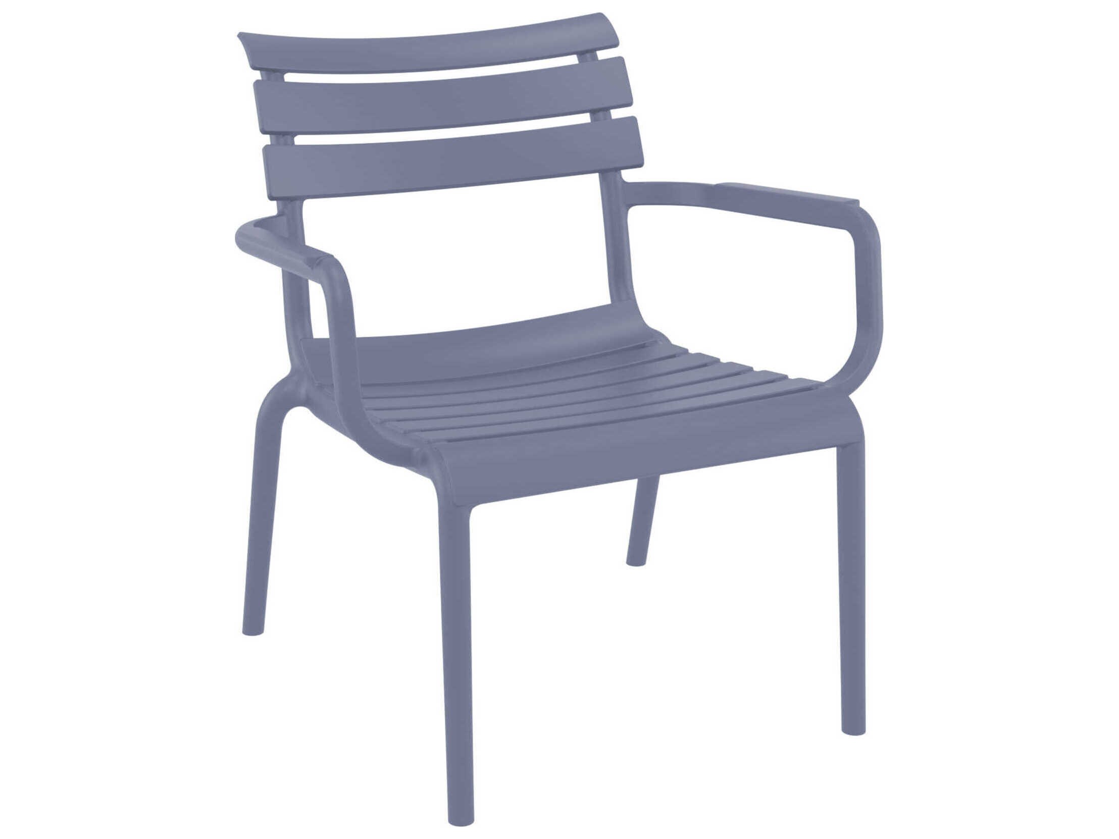 Compamia Paris Dark Gray Polypropylene Lounge Chair (Set of 2)