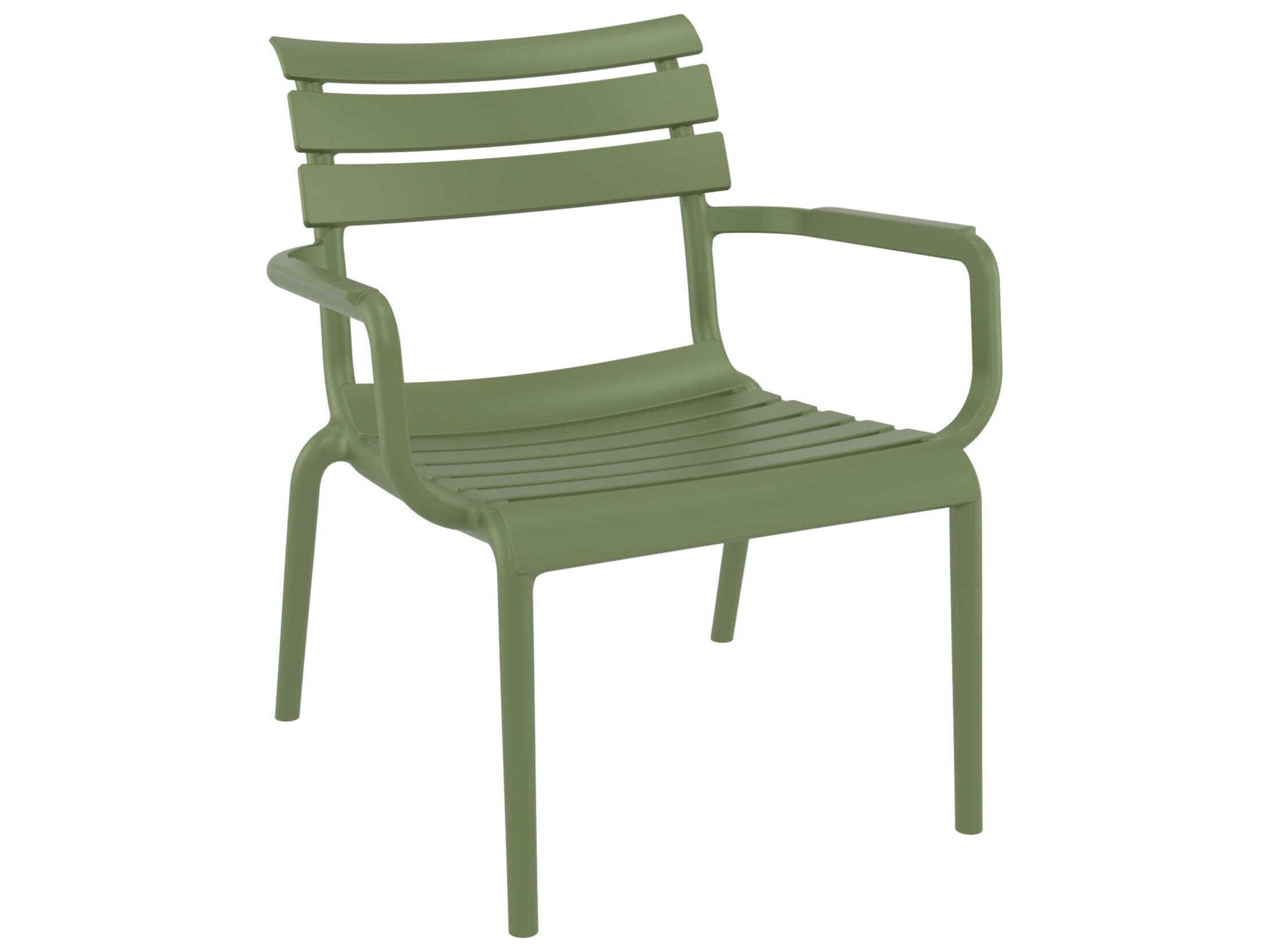 Compamia Paris Olive Green Polypropylene Lounge Chair (Set of 2)