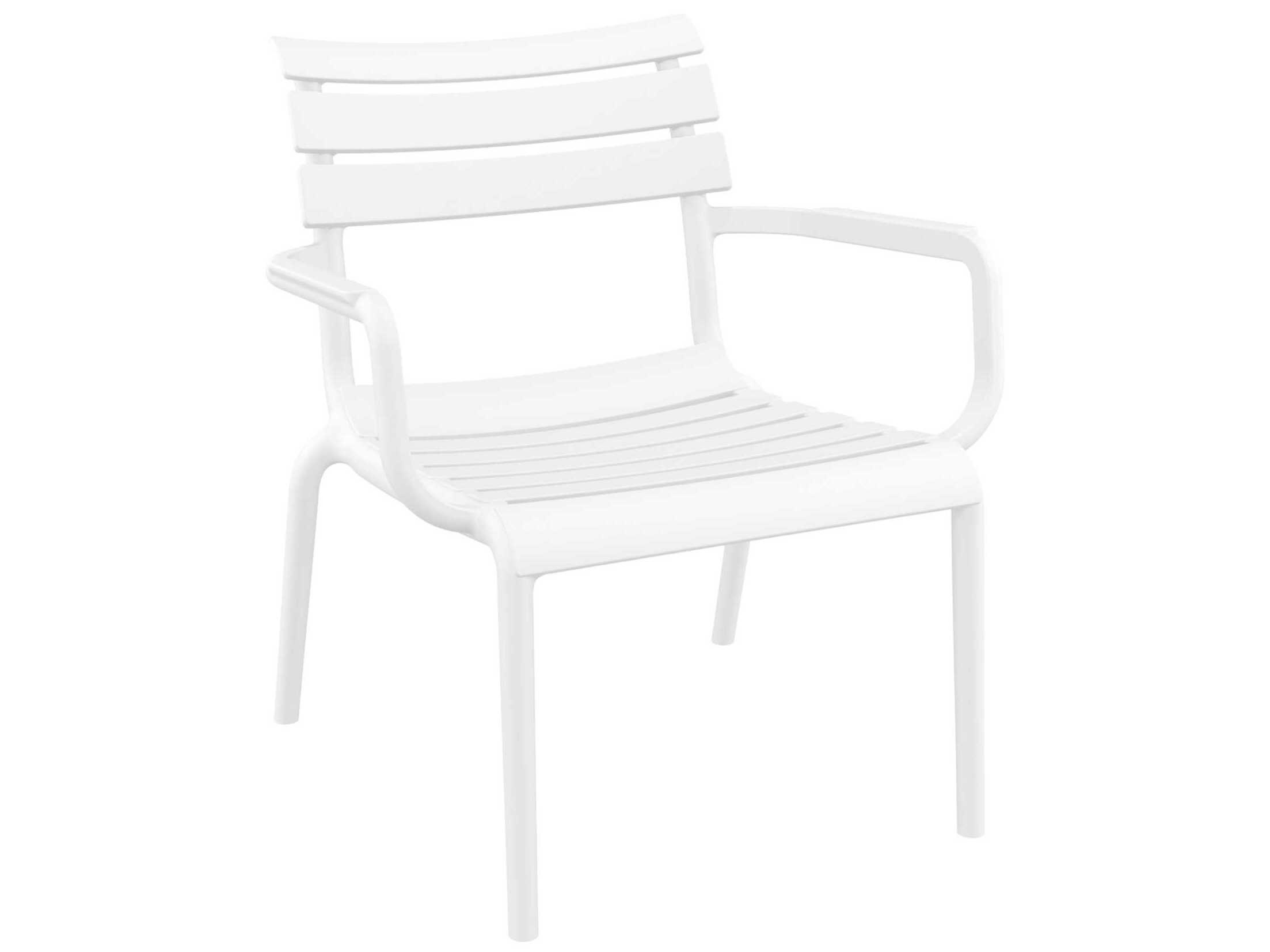 Compamia Paris White Polypropylene Lounge Chair (Set of 2)