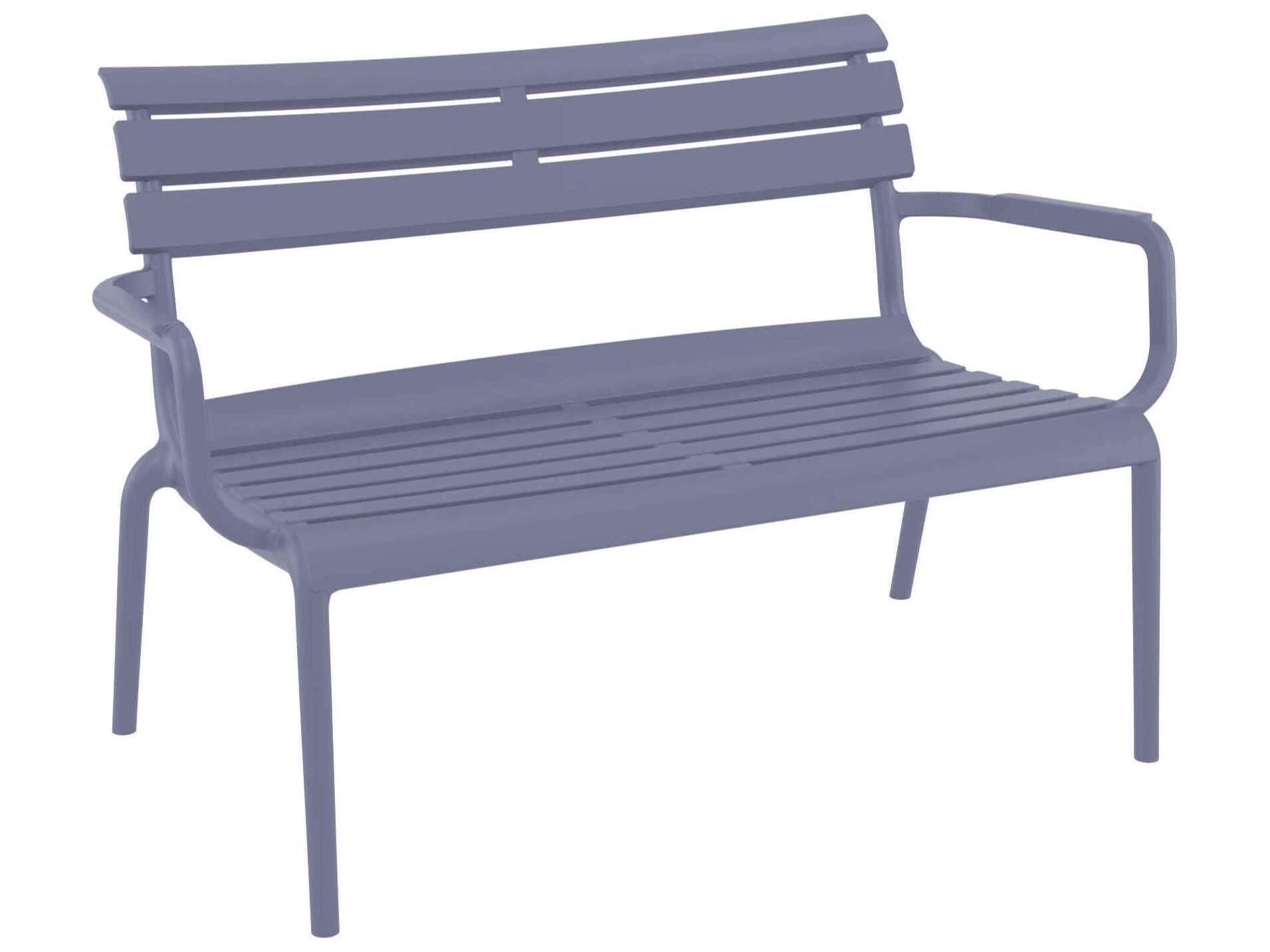 Compamia Paris Dark Gray Polypropylene Bench