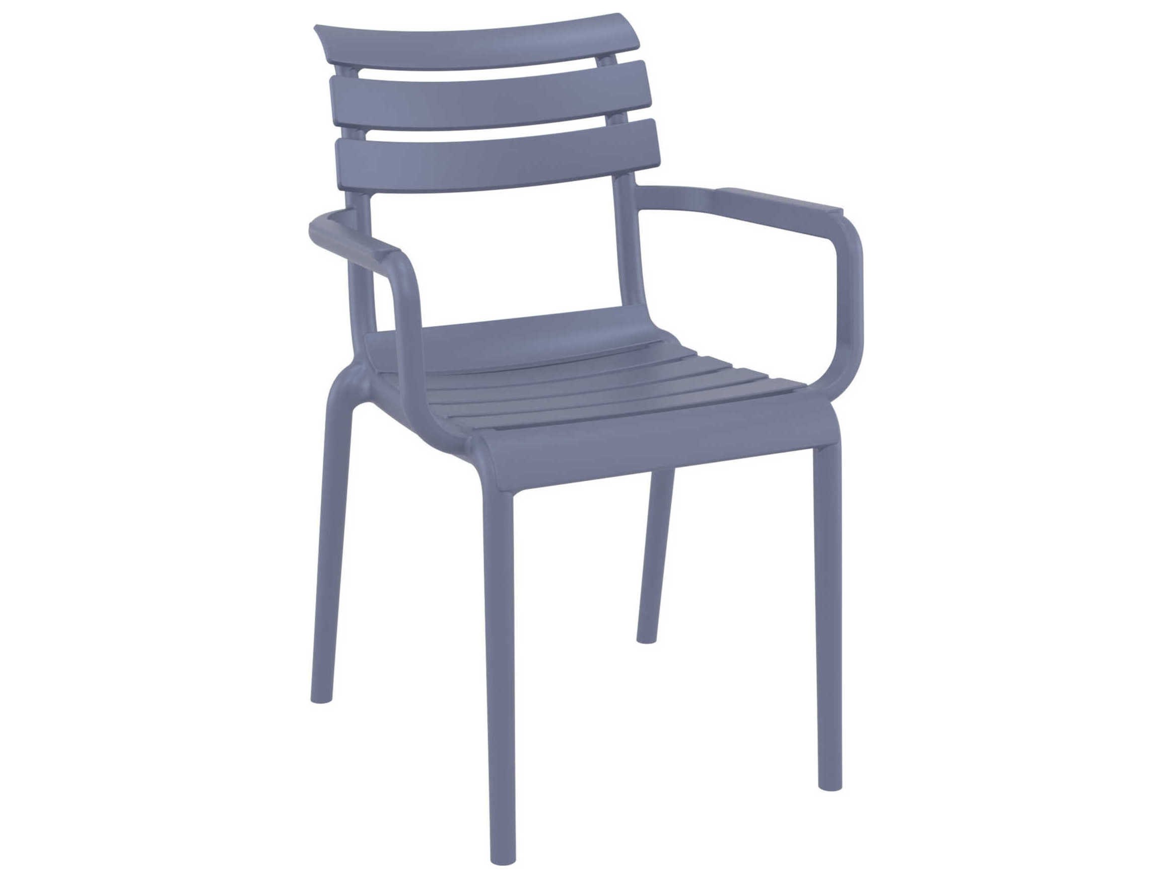 Compamia Paris Dark Gray Polypropylene Dining Chair (Set of 2)