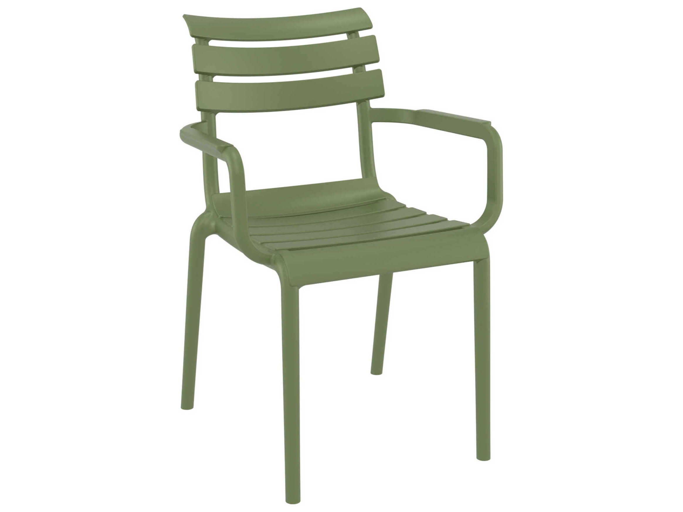 Compamia Paris Olive Green Polypropylene Dining Chair (Set of 2)