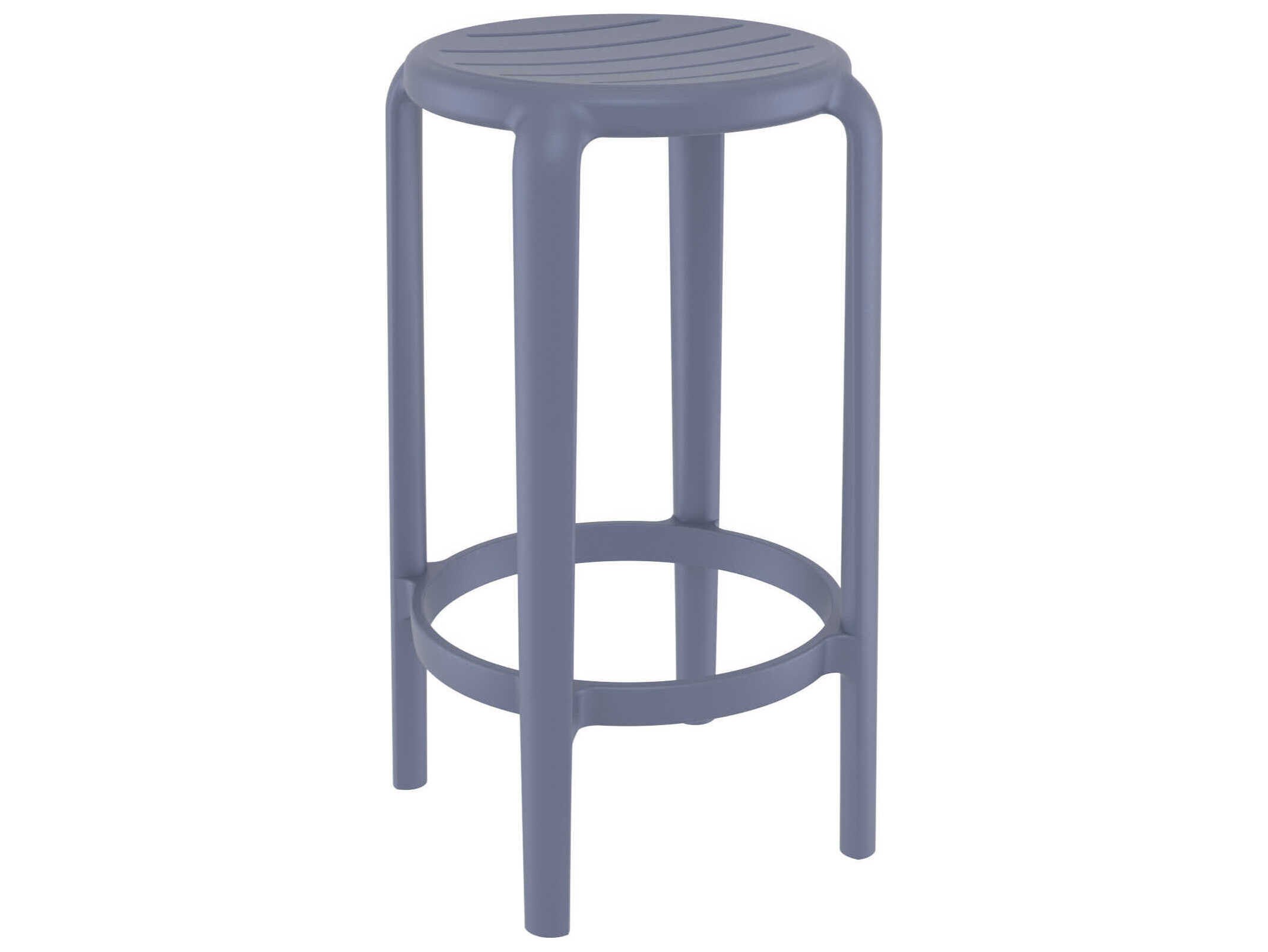 Compamia Tom Dark Gray Polypropylene Counter Stool (Set of 2)