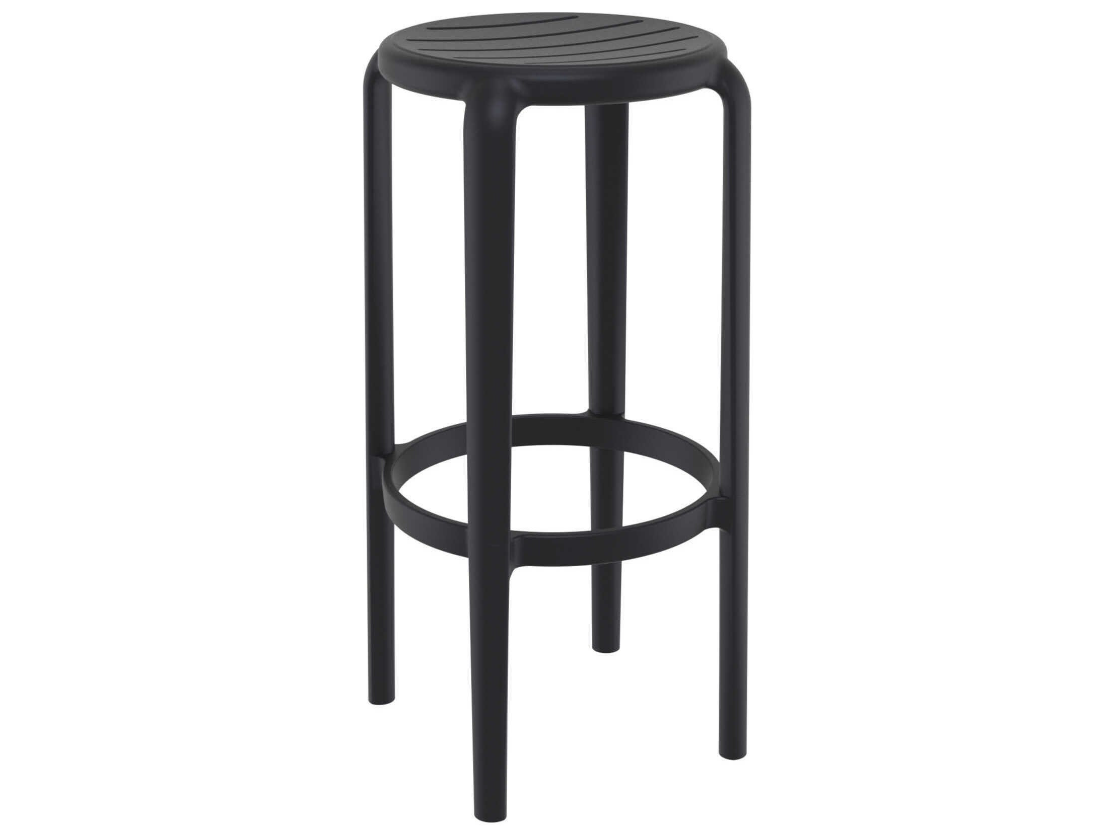 Compamia Tom Black Polypropylene Bar Stool (Set of 2)