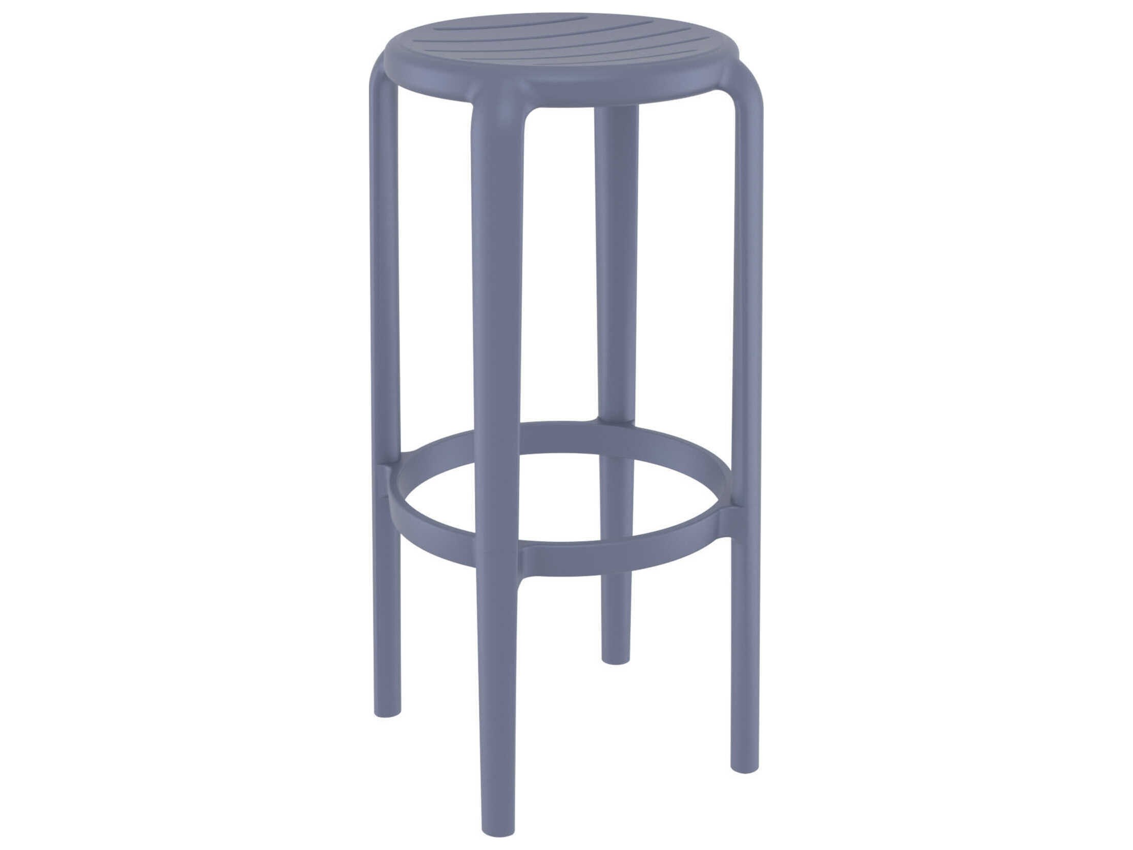 Compamia Tom Dark Gray Polypropylene Bar Stool (Set of 2)