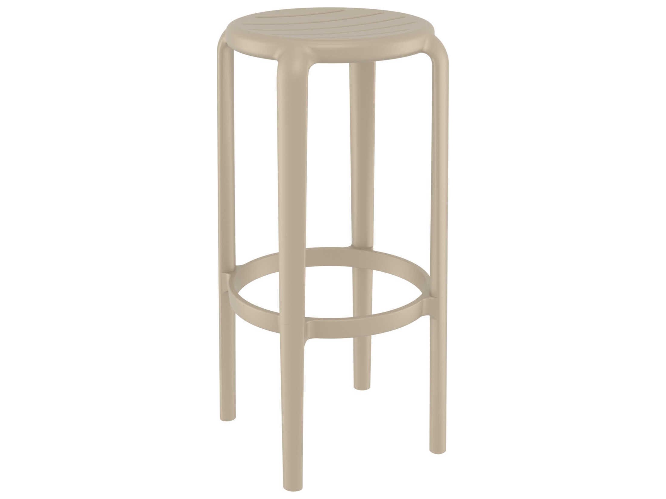 Compamia Tom Taupe Polypropylene Bar Stool (Set of 2)