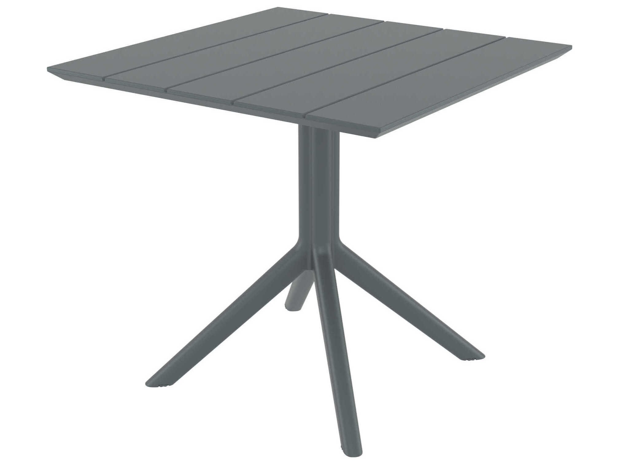 Compamia Paris Dark Gray Polypropylene Square Dining Table