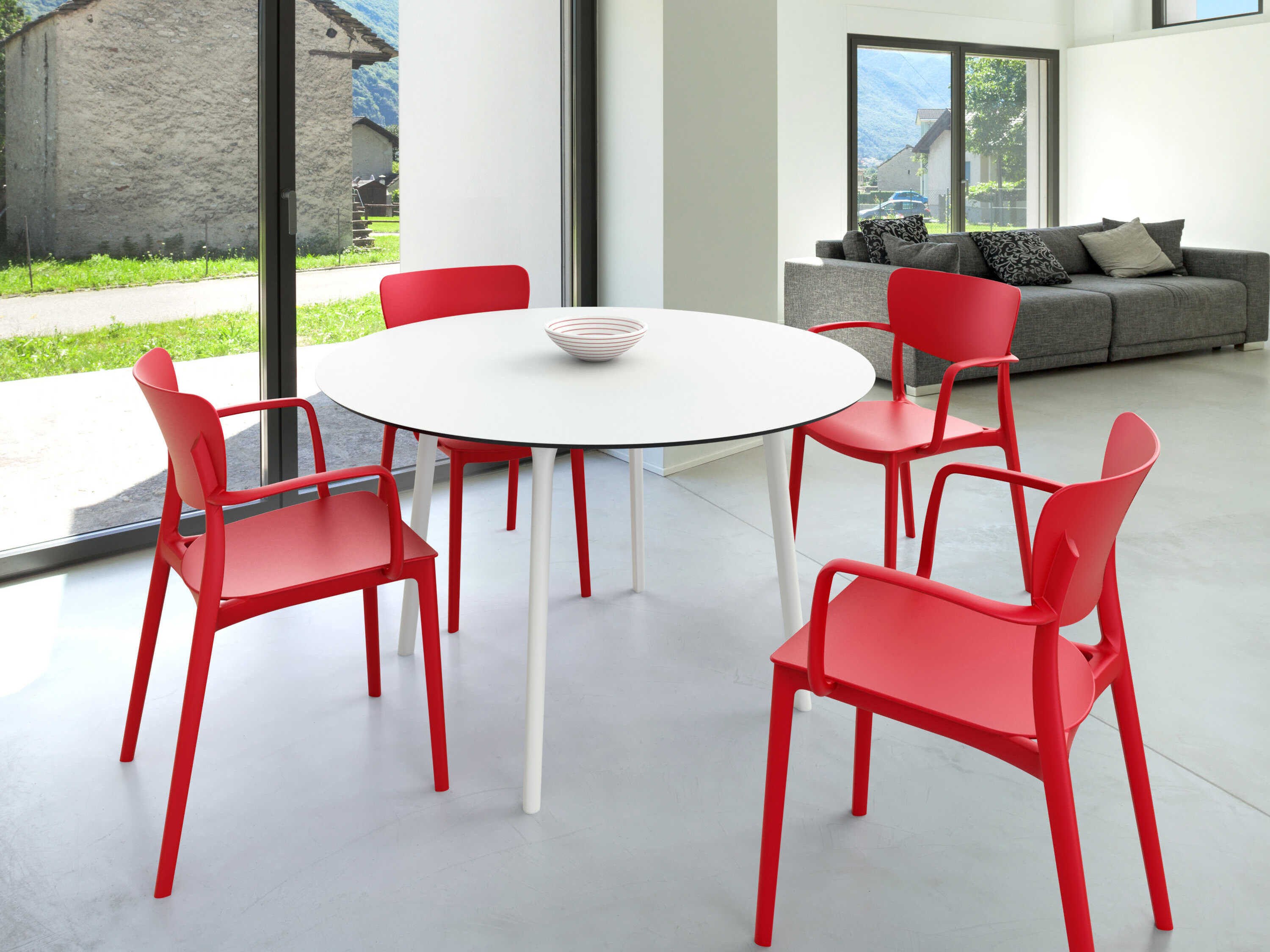 Compamia Lisa White Red Resin Dining Set