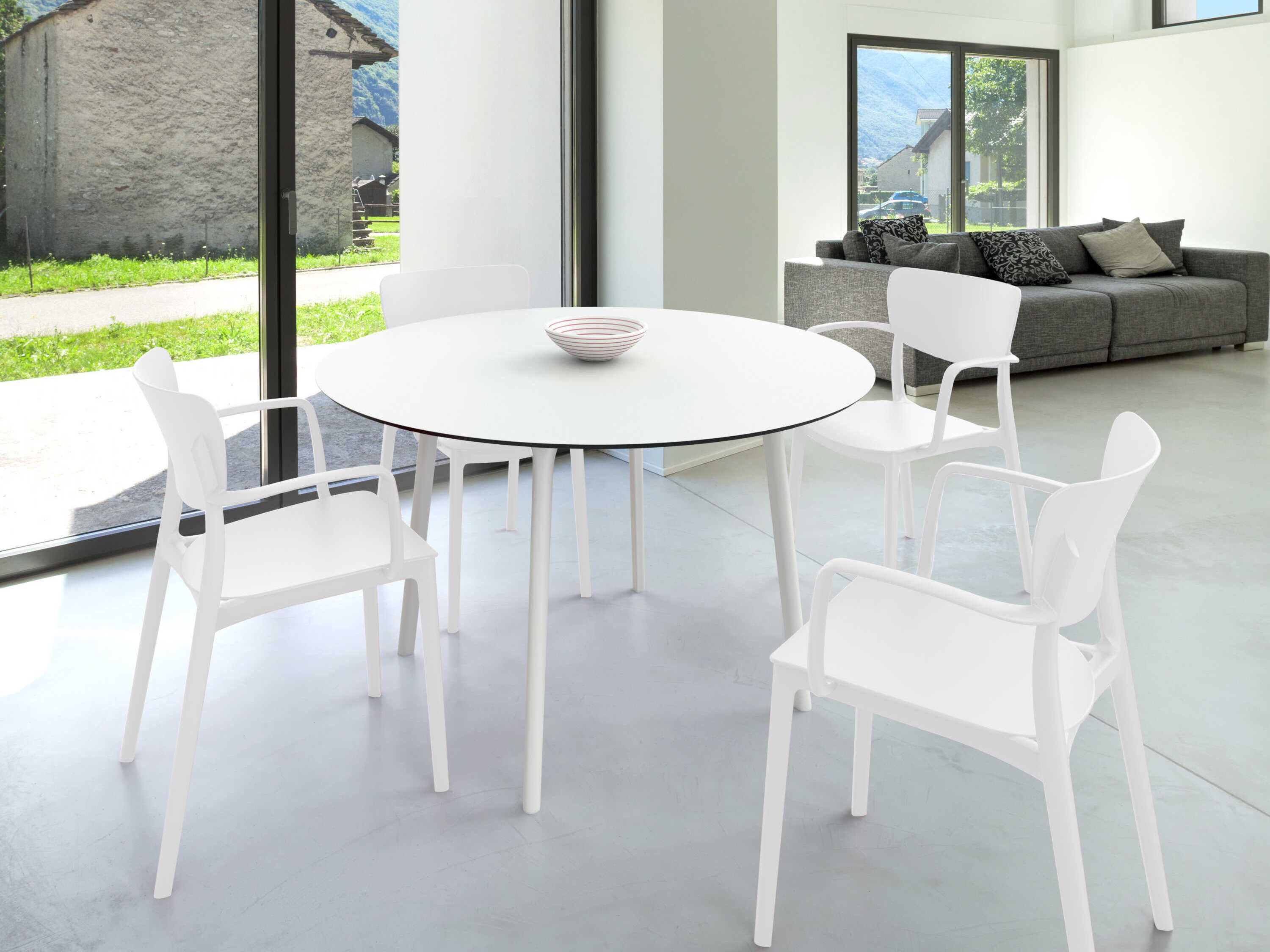 Compamia Lisa White Resin Dining Set