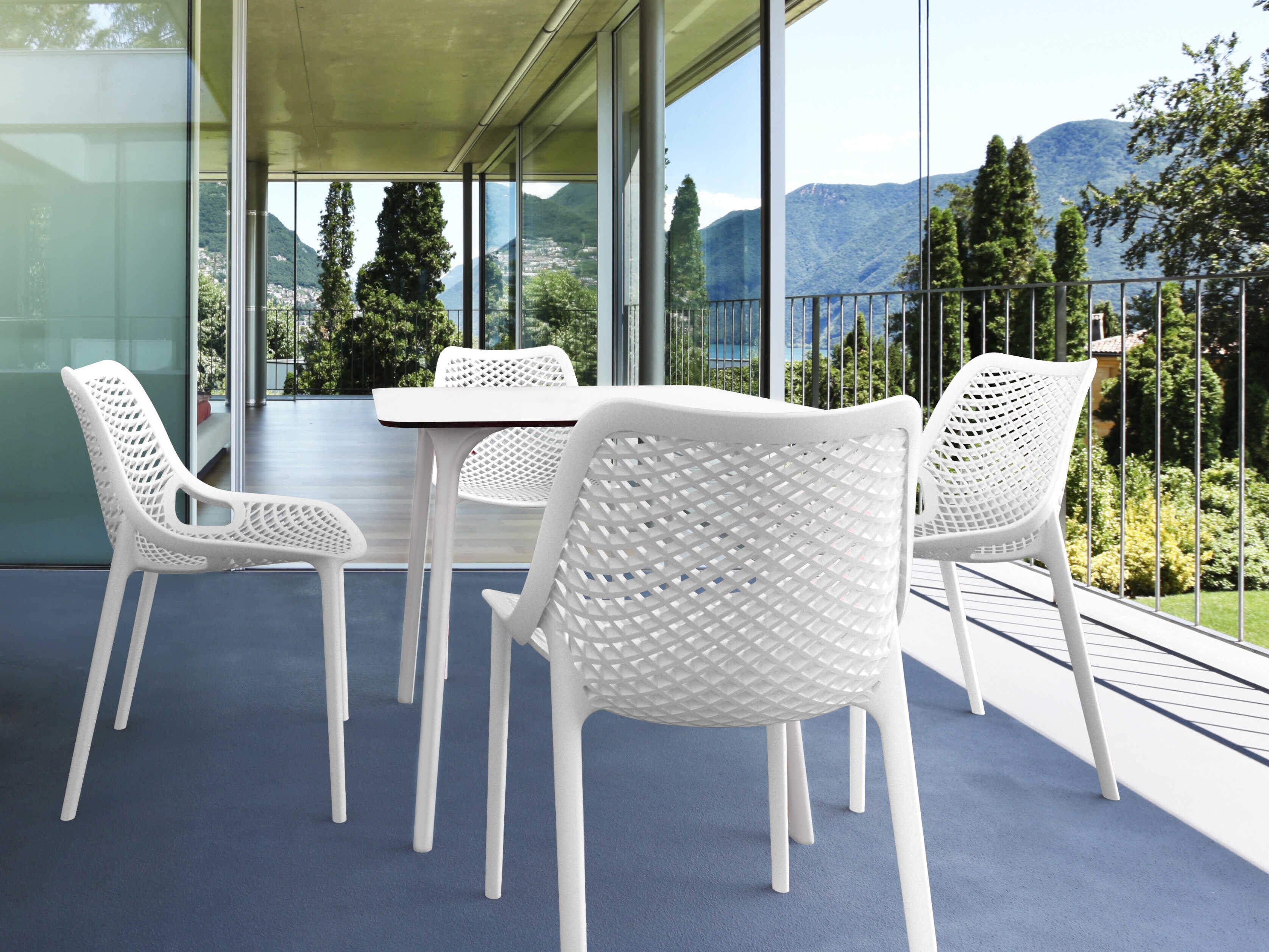 Compamia Air White Polypropylene Dining Set
