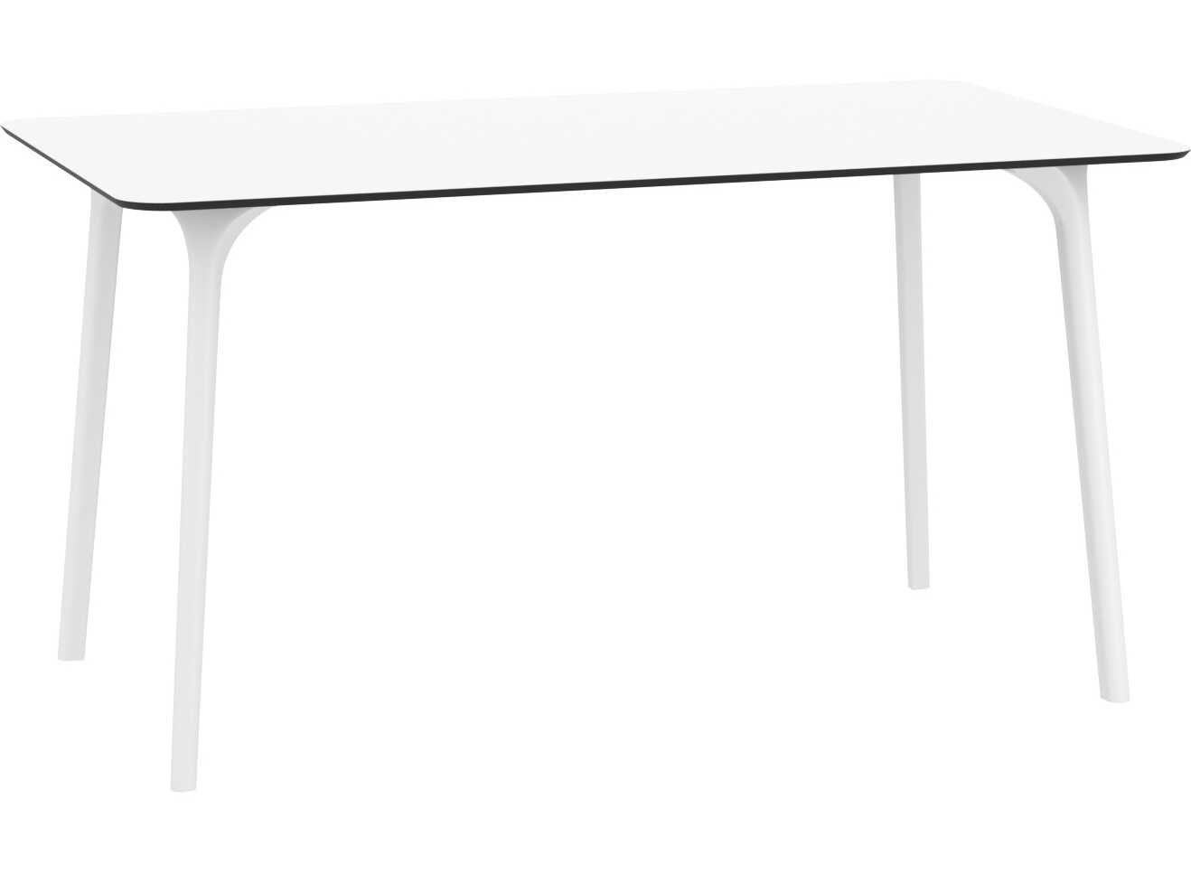 Compamia Maya White Resin Rectangular Dining Table