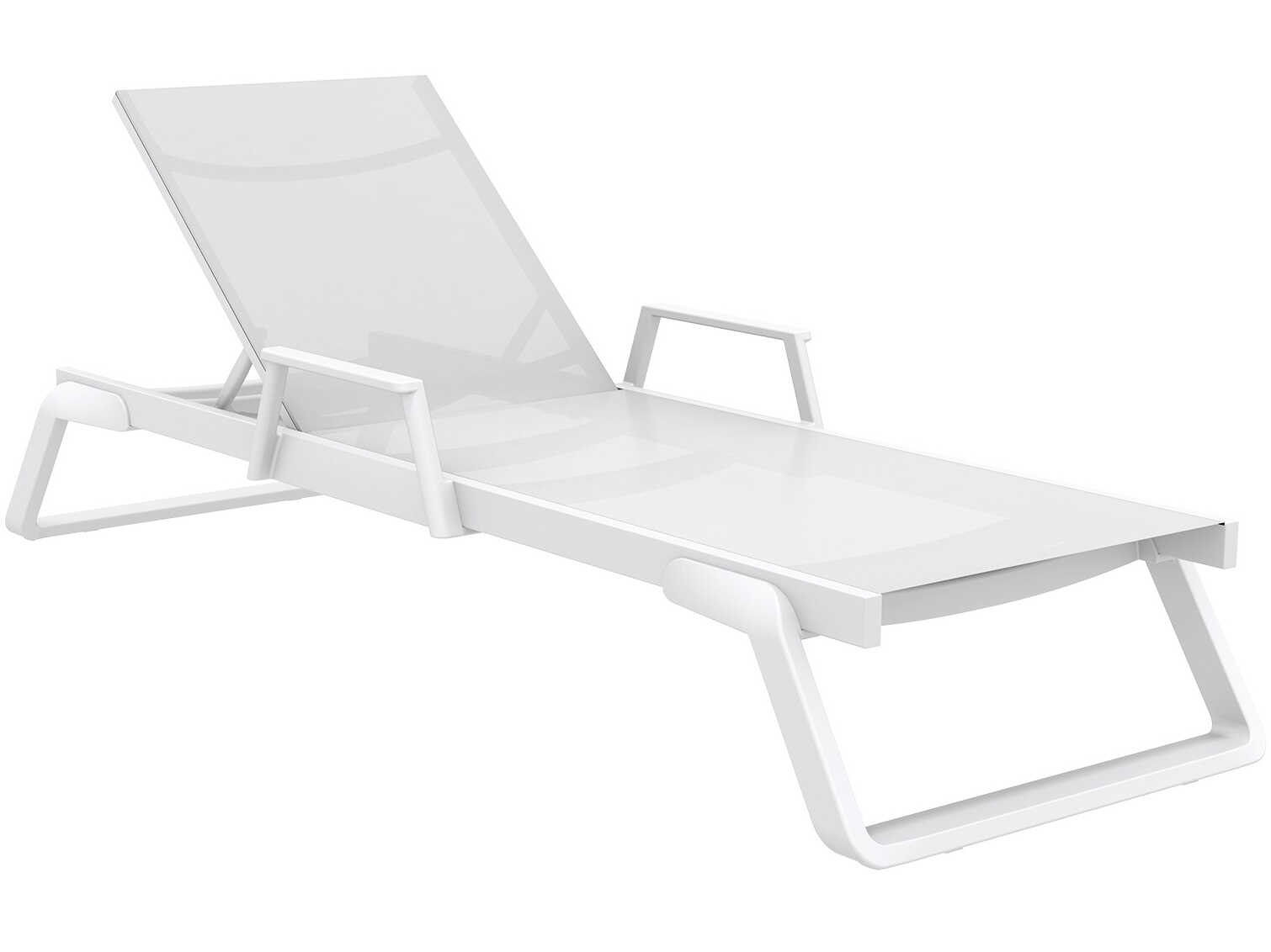 Compamia Tropic White Aluminum Sling Chaise Lounge (Set of 2)