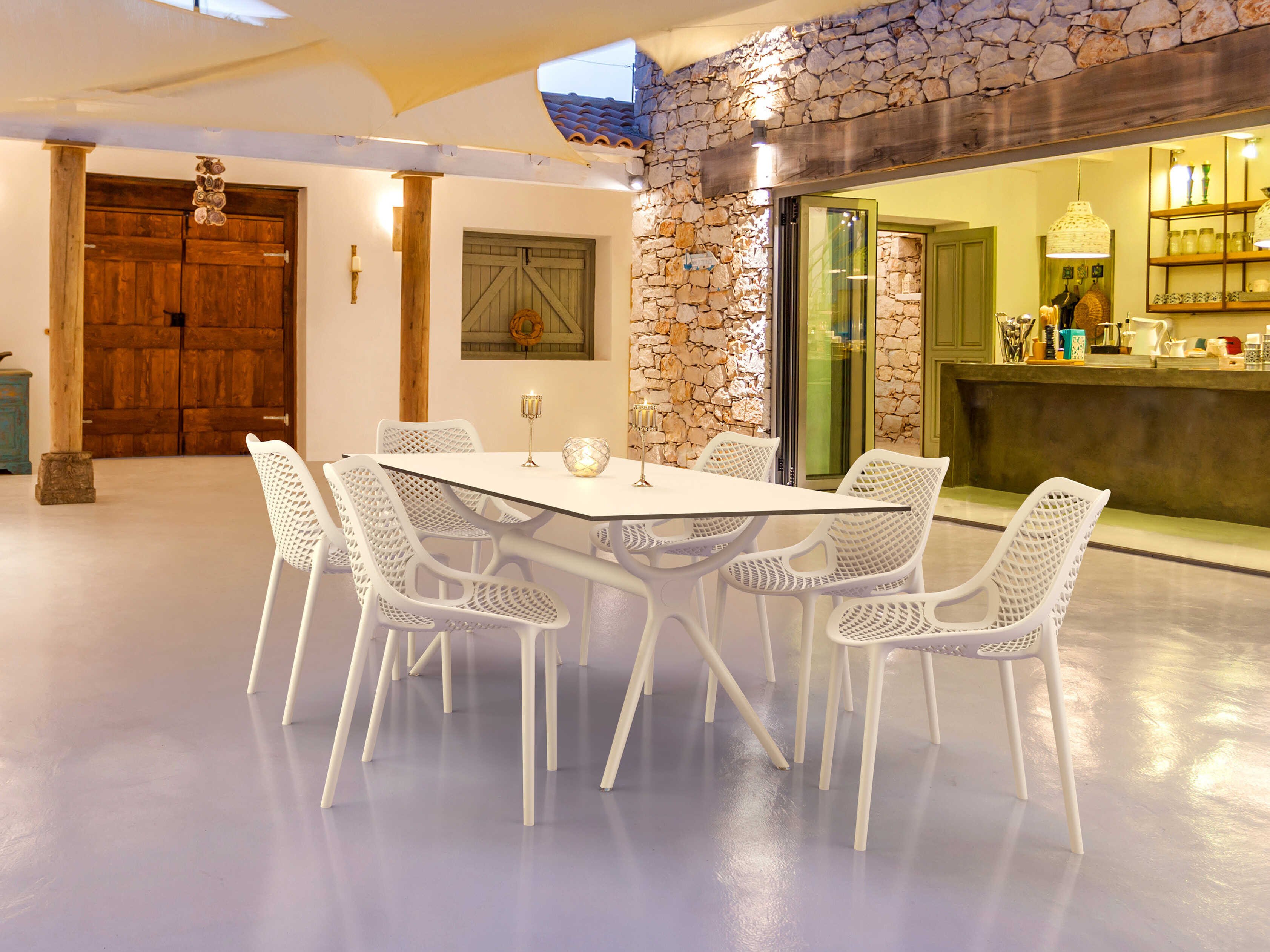 Compamia Air White Polypropylene Dining Set