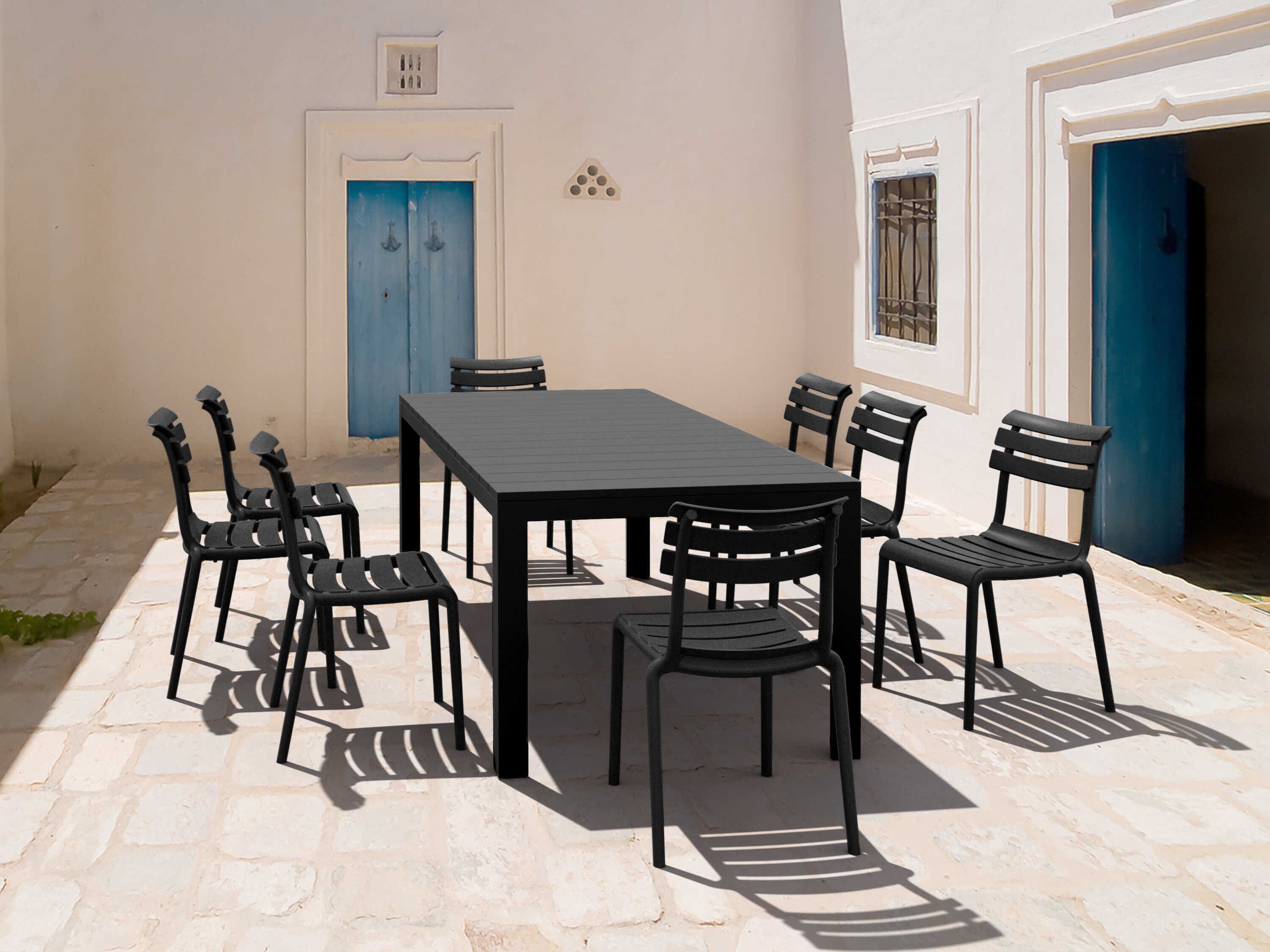 Compamia Helen Black Polypropylene Dining Set