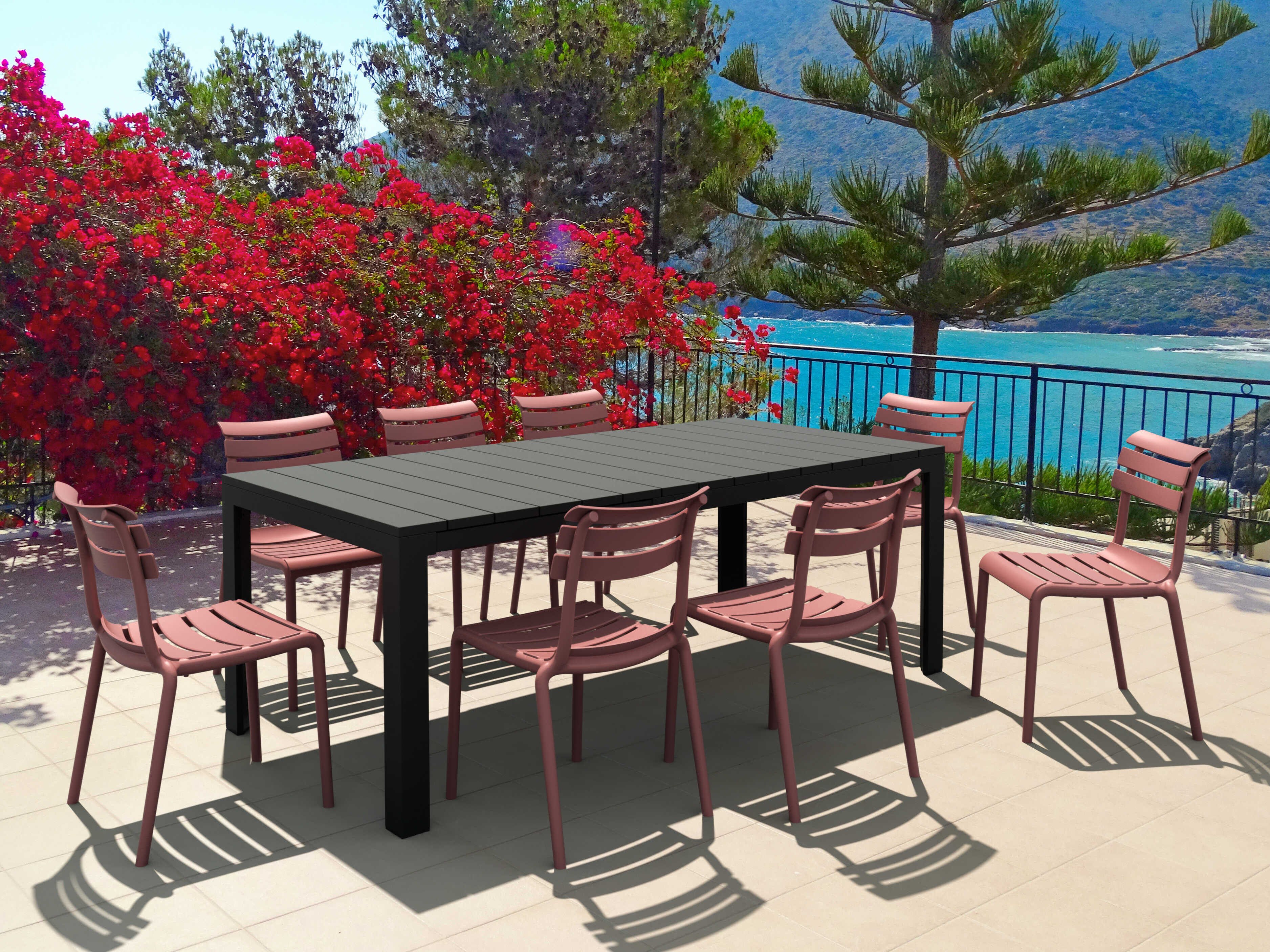 Compamia Helen Black Marsala Polypropylene Dining Set