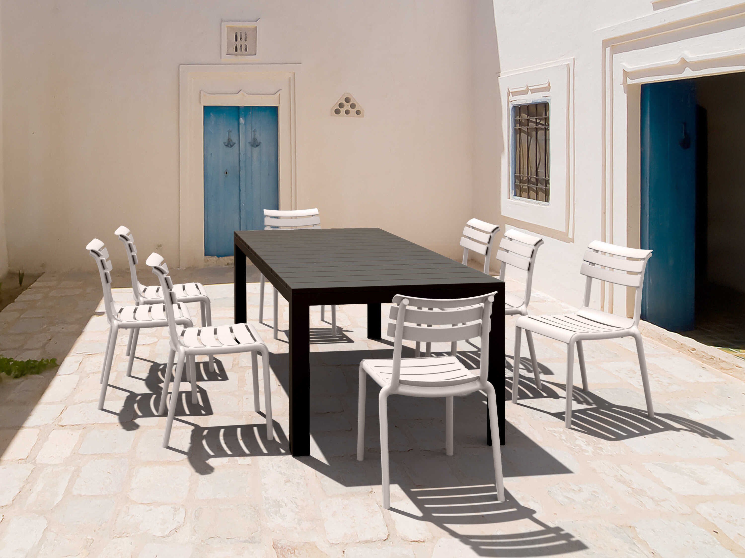 Compamia Helen Black White Polypropylene Dining Set