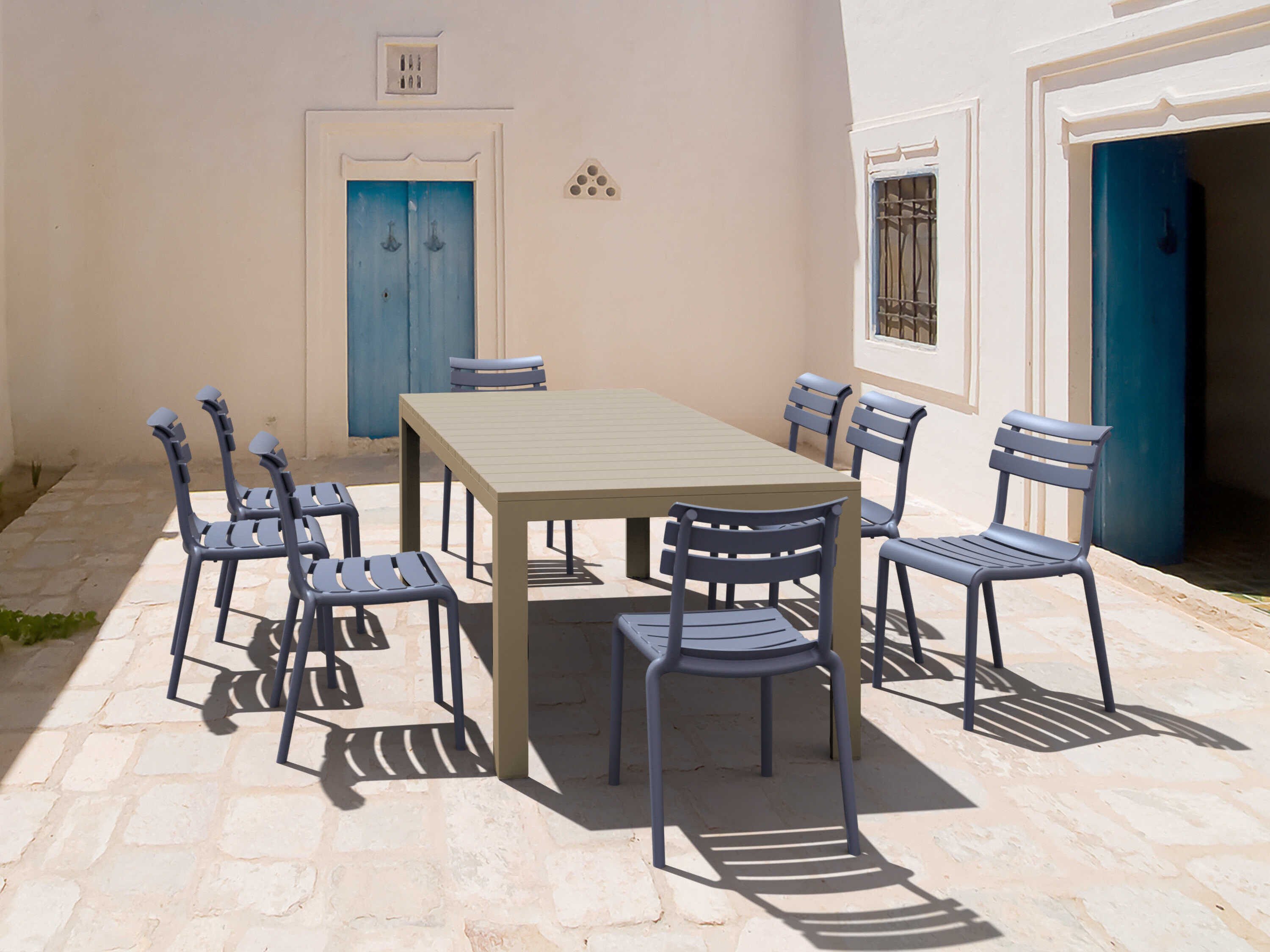 Compamia Helen Taupe Dark Gray Polypropylene Dining Set