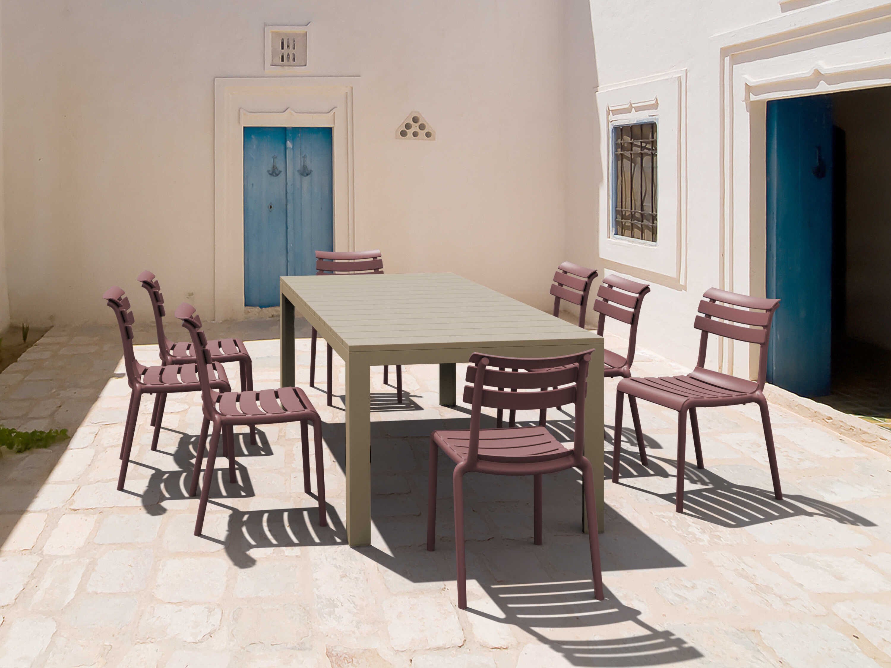 Compamia Helen Taupe Marsala Polypropylene Dining Set