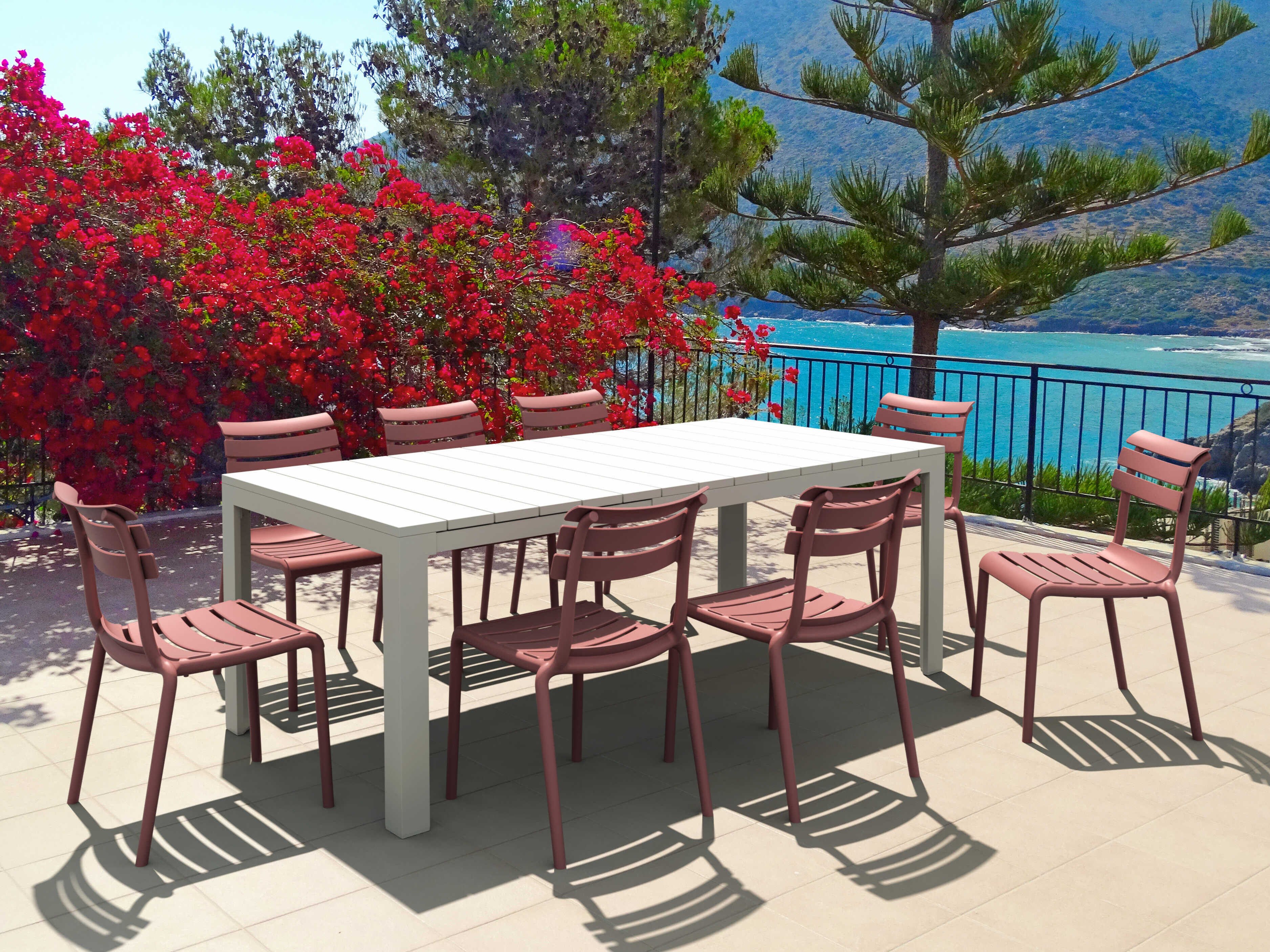 Compamia Helen White Marsala Polypropylene Dining Set