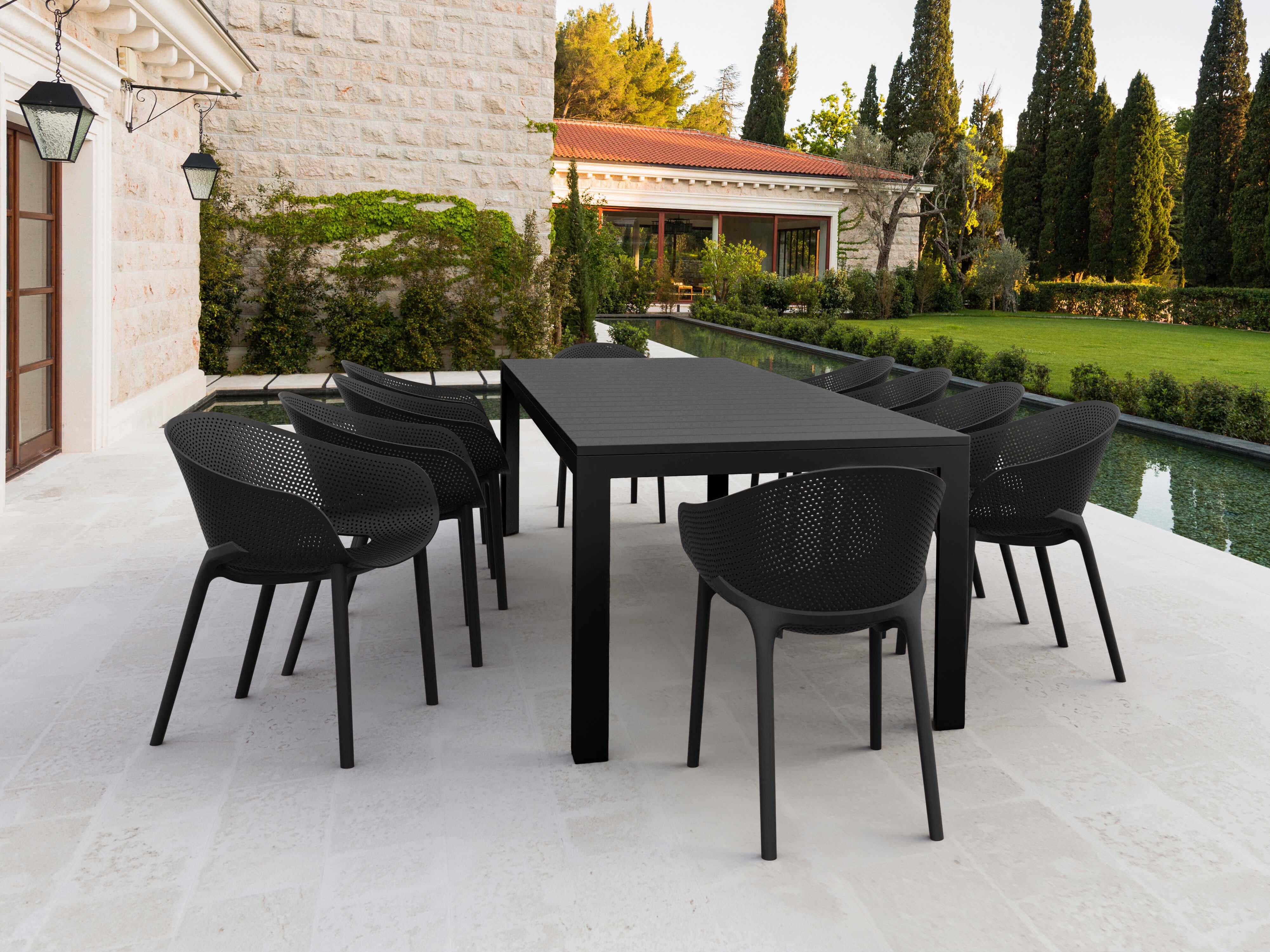 Compamia Sky Black Polypropylene Dining Set