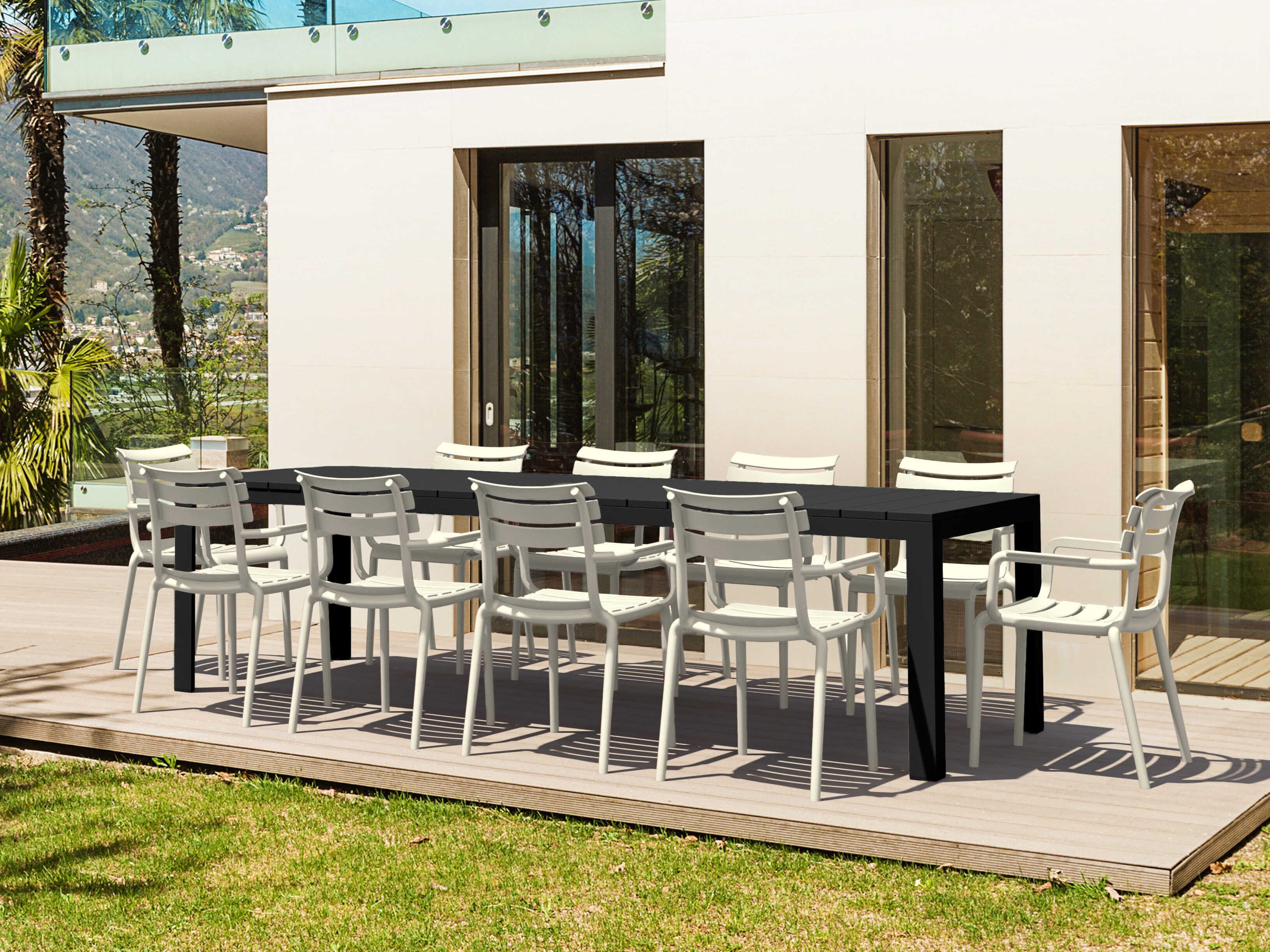 Compamia Paris Black White Polypropylene Dining Set