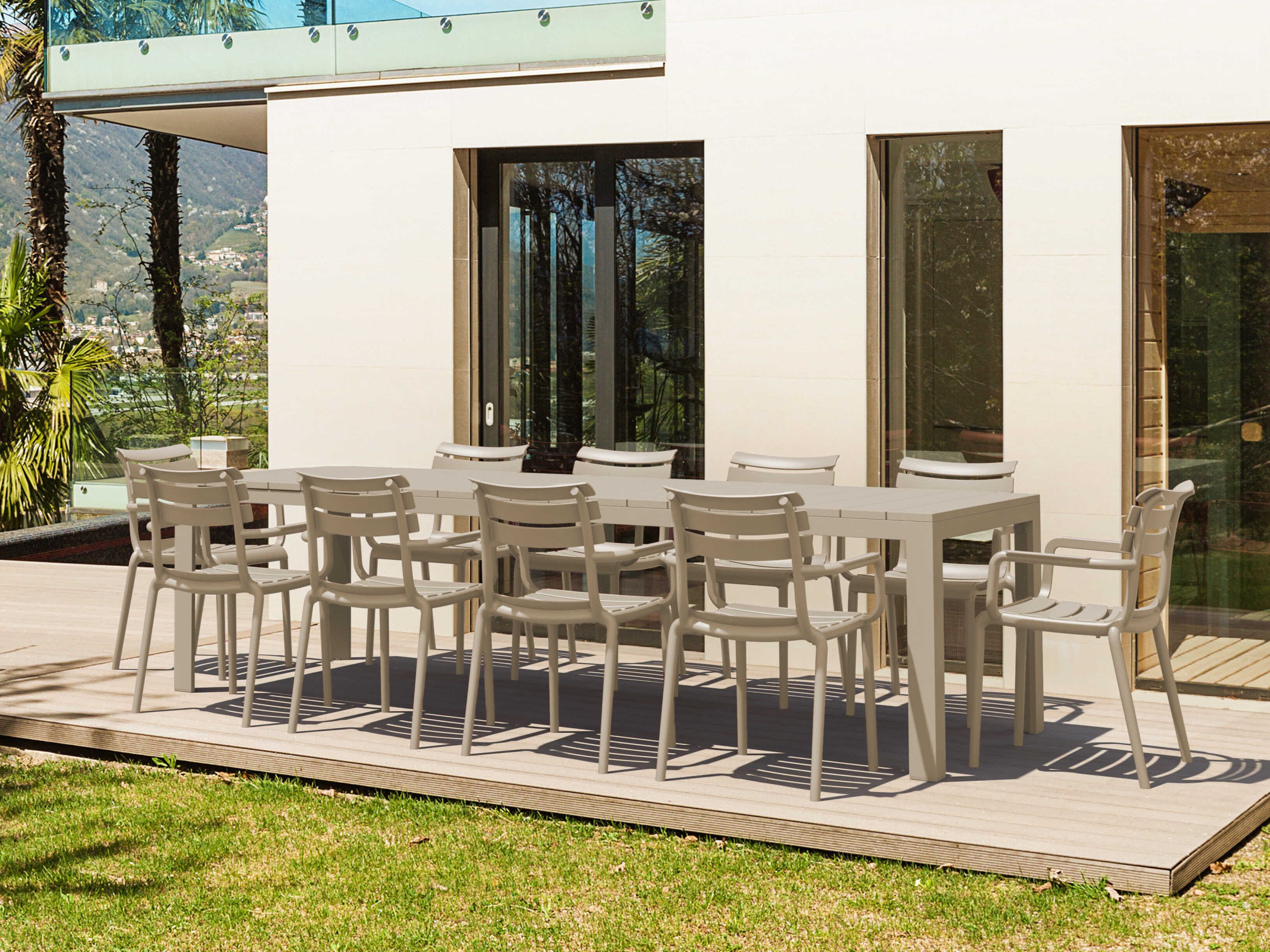 Compamia Paris Taupe Polypropylene Dining Set